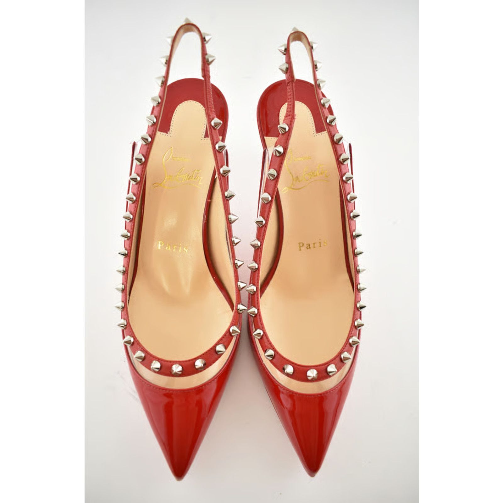 Christian Louboutin Christian Louboutin Brigadine 70 Red Patent PVC Slingback Size US 6.5 / IT 36.5 - 4 Thumbnail