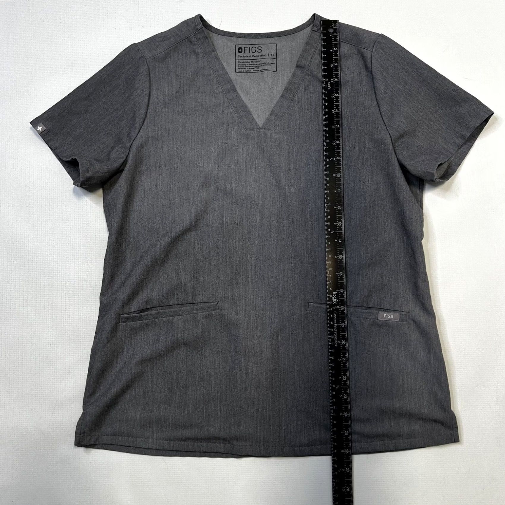 Vintage FIGS Casma Short Sleeve Scrub Top Gray Womens M 3 Pocket FW1100 Scrub Top Size M / US 6-8 / IT 42-44 - 3 Thumbnail