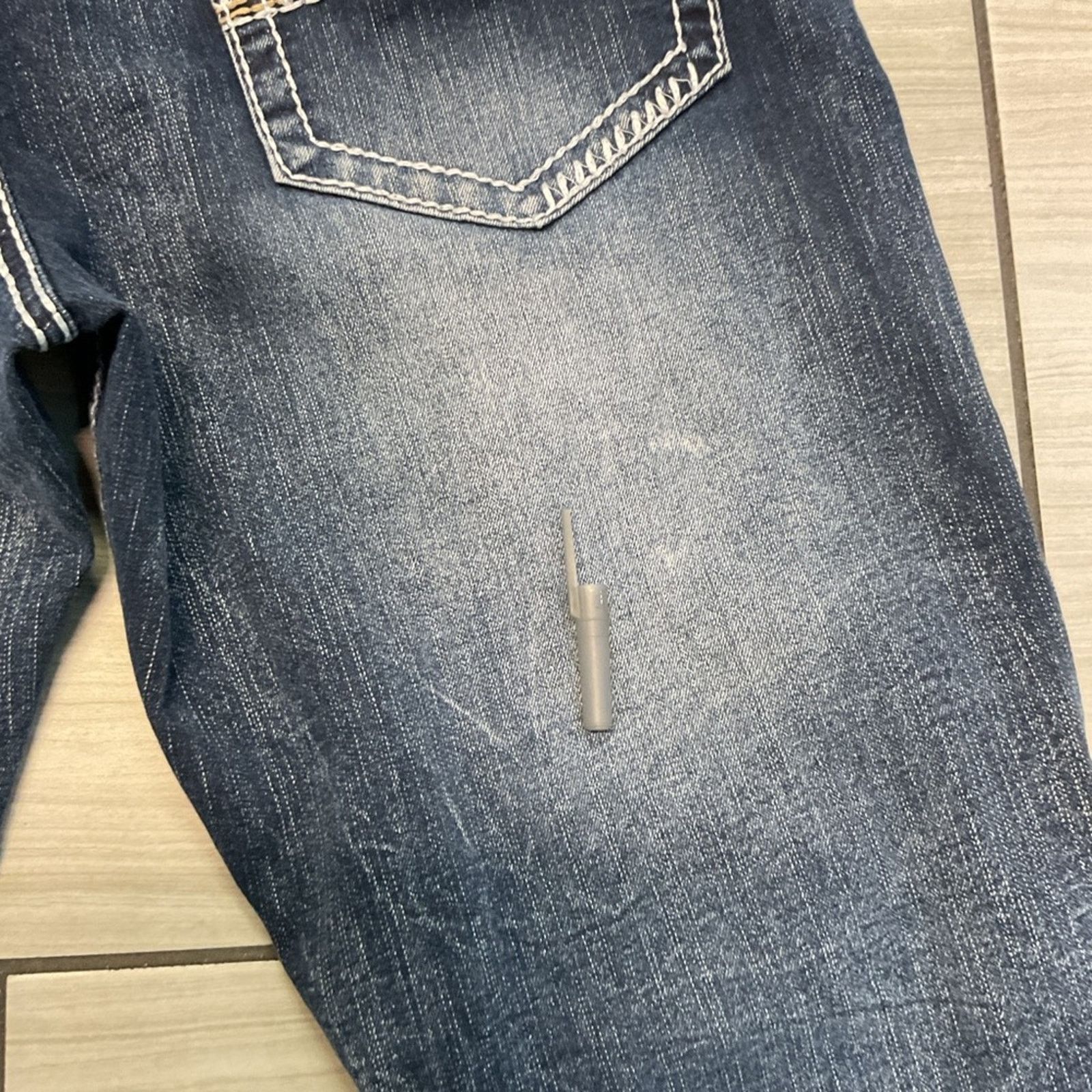 Vintage True Luck Men’s Dark Blue Denim Straight Jeans Size US 34 / EU 50 - 11 Thumbnail