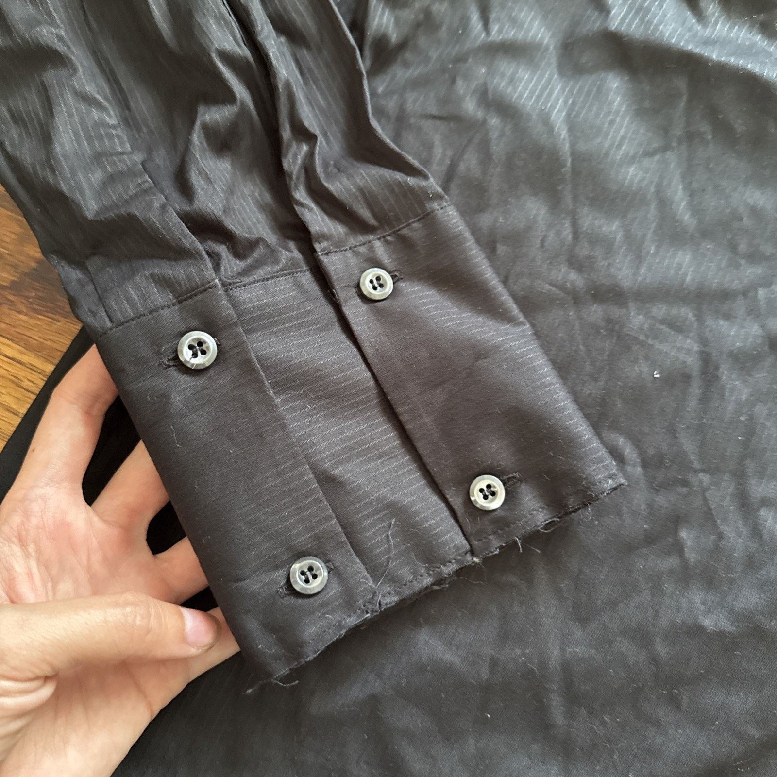 424 424 ON FAIRFAX Men’s Casual Black Long Sleeve Buttoned Shirt Size US XL / EU 56 / 4 - 2 Thumbnail