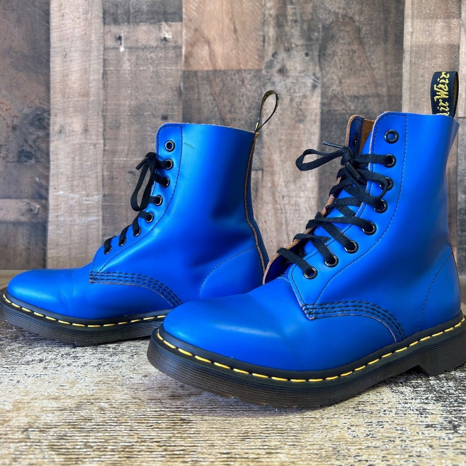 image of Dr Martens Dr. Martens Pascal Blue Combat Boots Womens 6