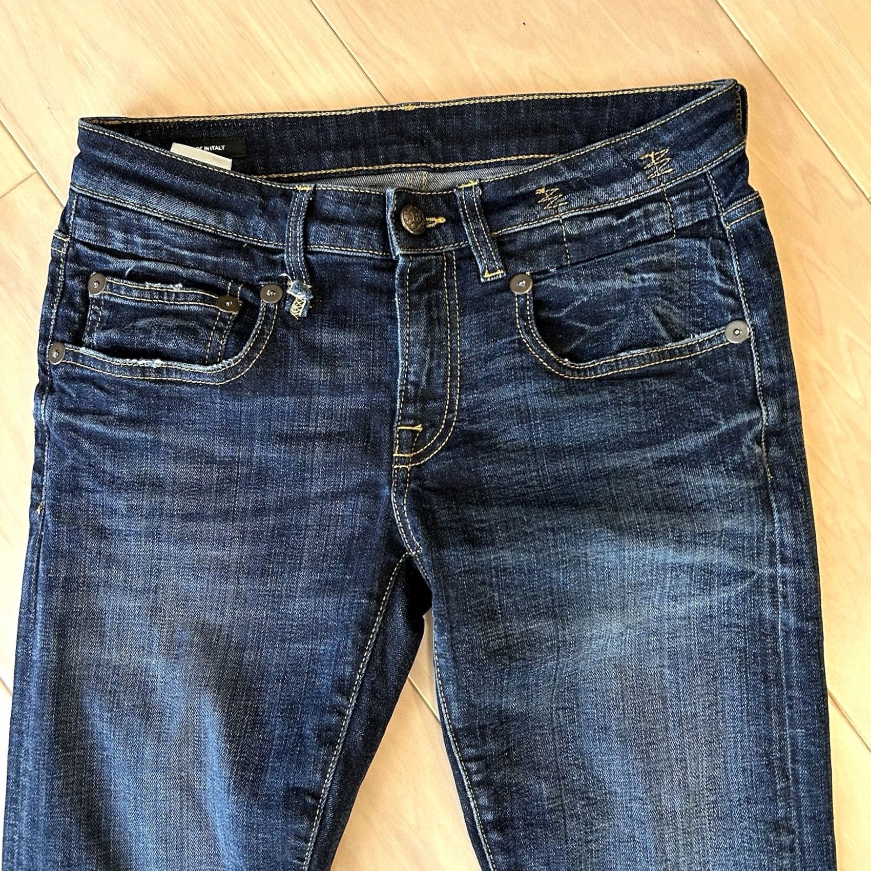 R13 R13 Indigo Denim Blue Jean Skinny Boy Howell Made Italy 27x26 Women’s Size 27" / US 4 / IT 40 - 4 Thumbnail
