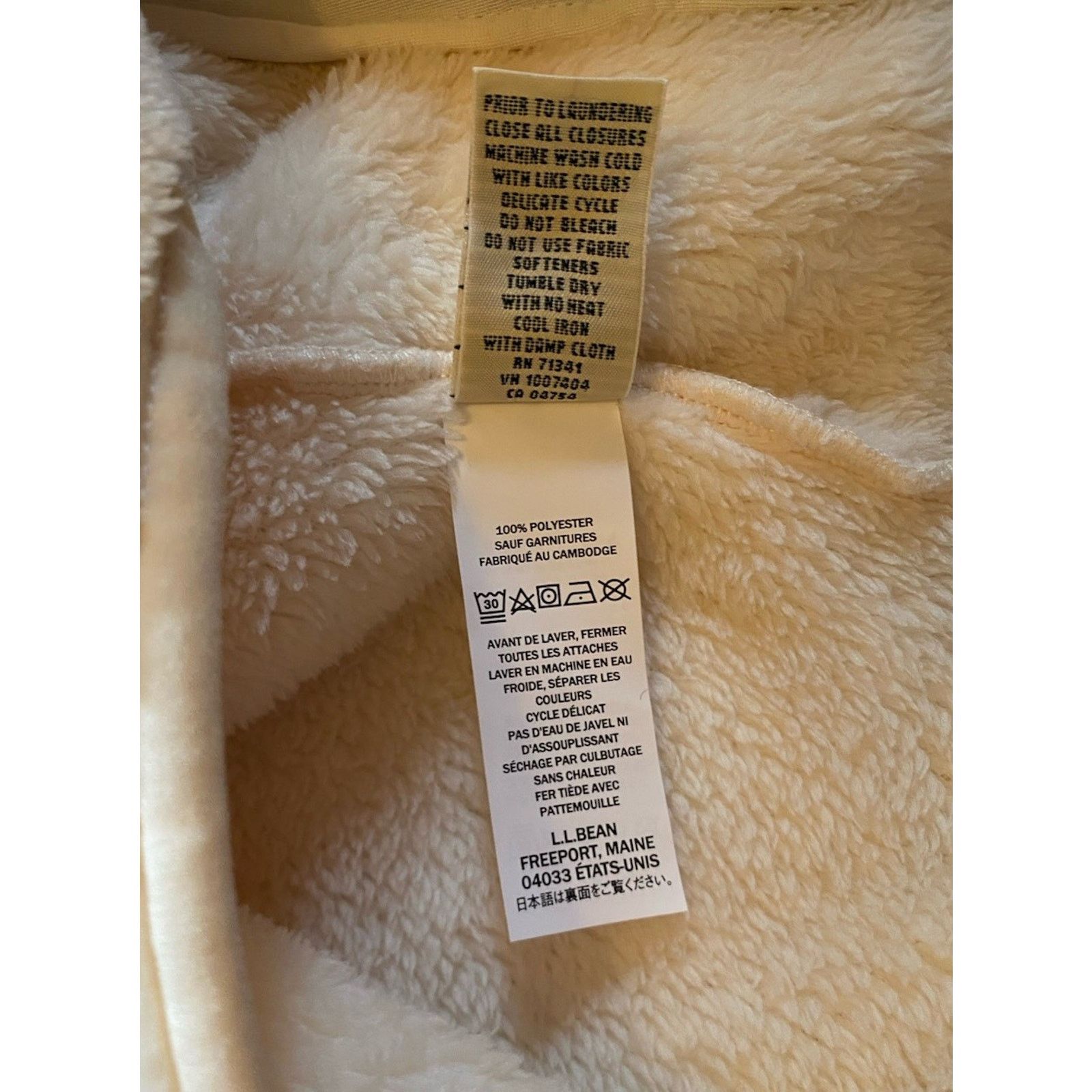 L.L. Bean LL Bean Zip Vest women's hi-pile XL fleece vest in a cream Size XL / US 12-14 / IT 48-50 - 9 Thumbnail