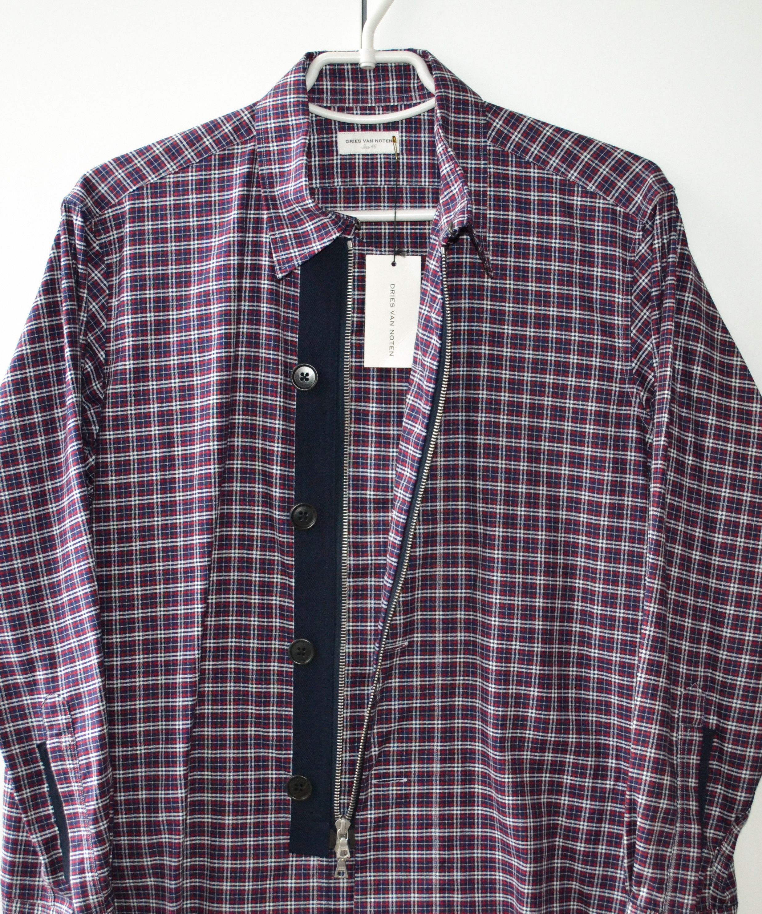 Dries Van Noten DRIES VAN NOTEN Shirt Long Sleeve Full Zip Check Size 46 Size US S / EU 44-46 / 1 - 4 Thumbnail