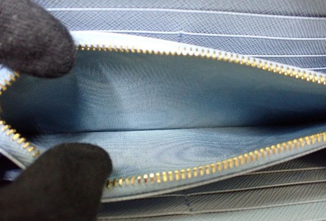 Prada Prada Zippy Saffiano Leather Light Blue Wallet Size ONE SIZE - 5 Thumbnail