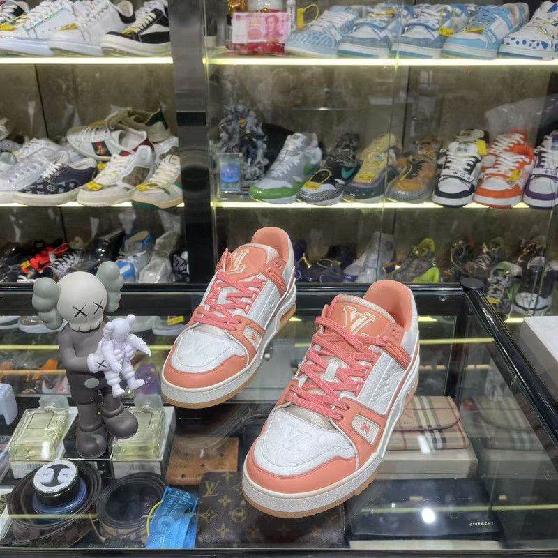 Louis Vuitton Louis Vuitton Trainer Low Sneakers in Peach Pink -2508 Size US 9.5 / IT 39.5 - 1 Thumbnail