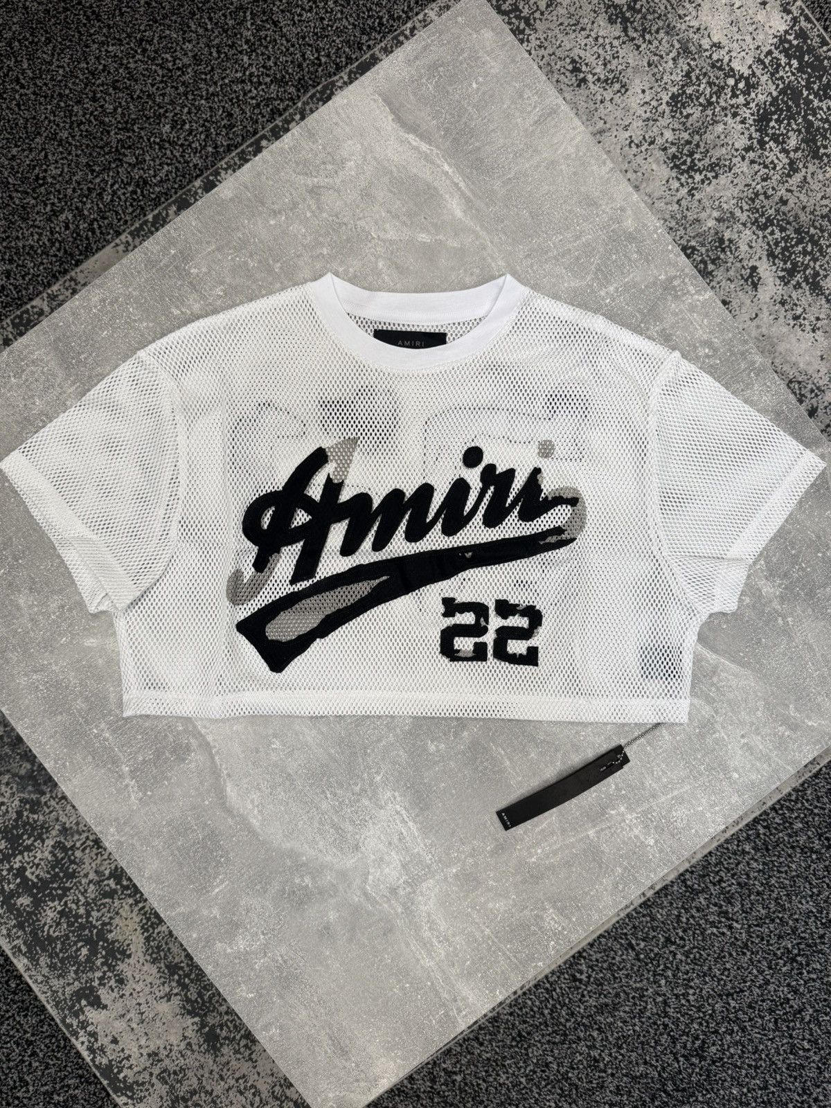 Amiri Amiri Cropped Mesh 22 Tee White. size M. Bnwt. RRP £425.00 Size M / US 6-8 / IT 42-44 - 1 Thumbnail