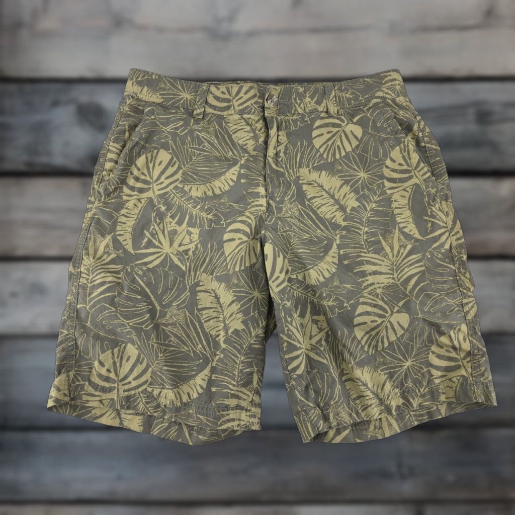 Vintage Columbia Shorts Men's 34 Green Palms Printed Summer Beach Tropical Bermuda Bermuda? Size US 34 / EU 50 - 1 Thumbnail