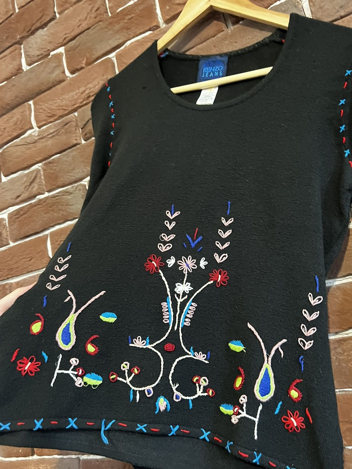 Kenzo Rare Vintage Kenzo Jeans Floral Knit Sweatshirt Womens Mediu Size M / US 6-8 / IT 42-44 - 5 Thumbnail