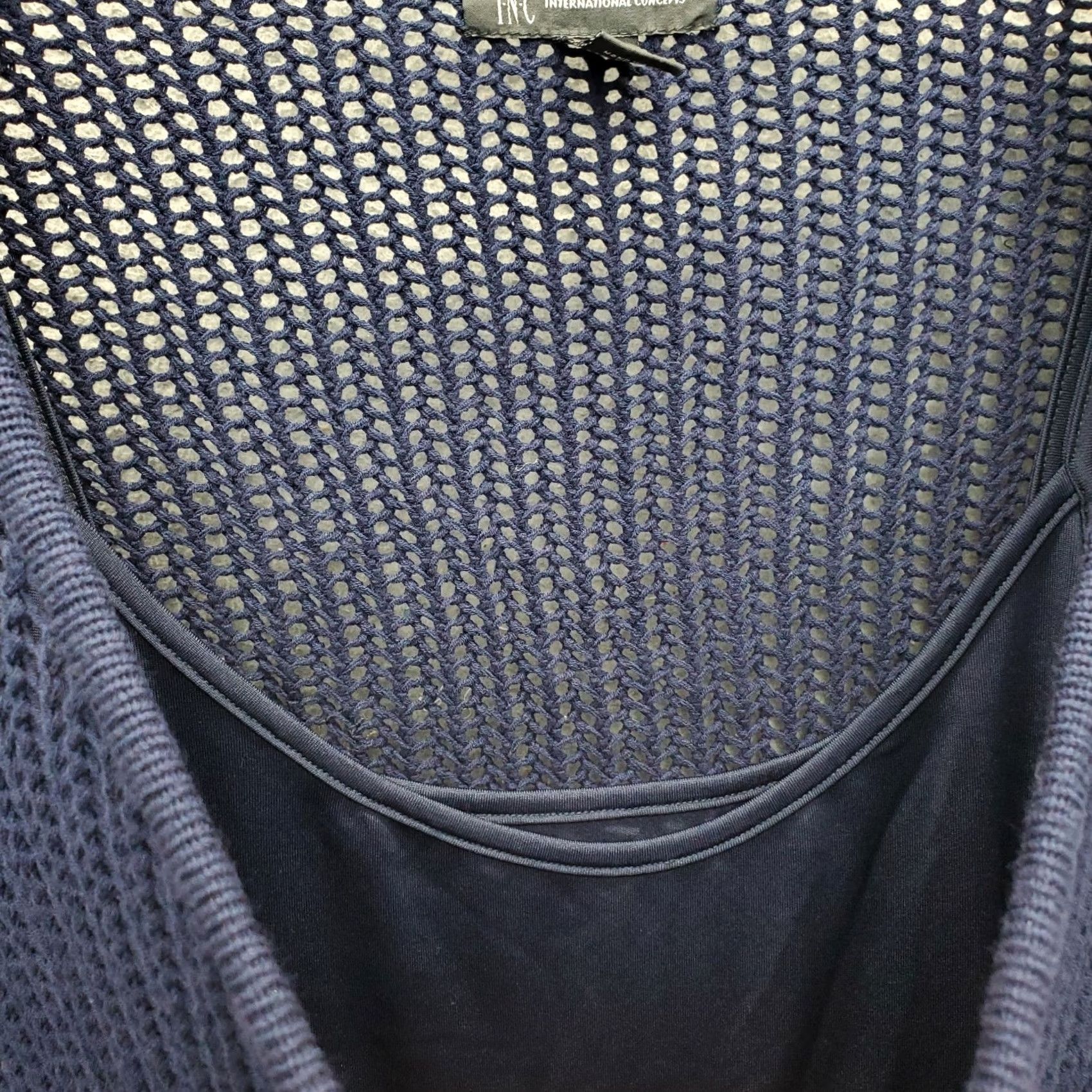 Vintage INC International Concepts Sweater Dress Womens Size M Navy Keyhole Round Neck Size M / US 6-8 / IT 42-44 - 8 Thumbnail