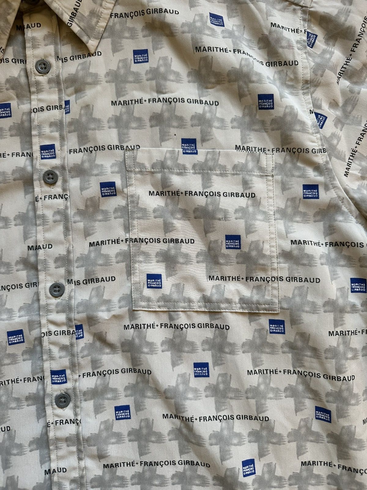 Marithe + Francois Girbaud Vintage Rare Marithe + Francois Girbaud Logo Print Shirt Size US L / EU 52-54 / 3 - 4 Thumbnail