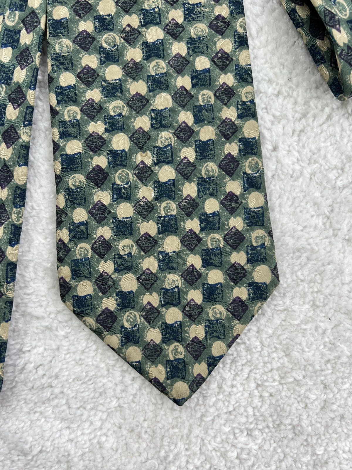 Ermenegildo Zegna Vintage Ermenegildo Zegna Silk Geometric Luxury Tie Size ONE SIZE - 3 Thumbnail