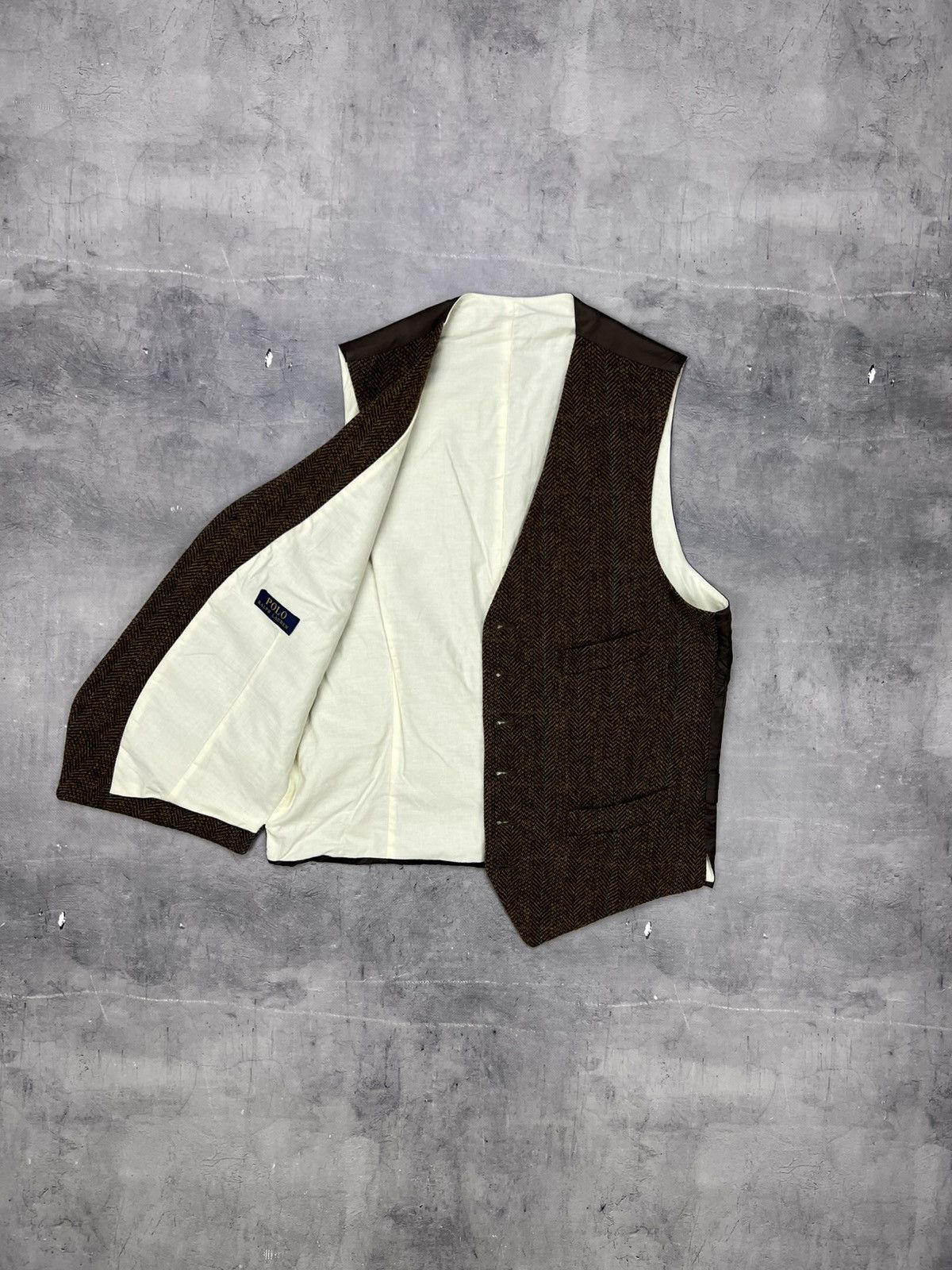 Polo Ralph Lauren Polo Ralph Lauren Vest Waistcoat Suit Herringbone Wool 38R Size 38R - 2 Thumbnail