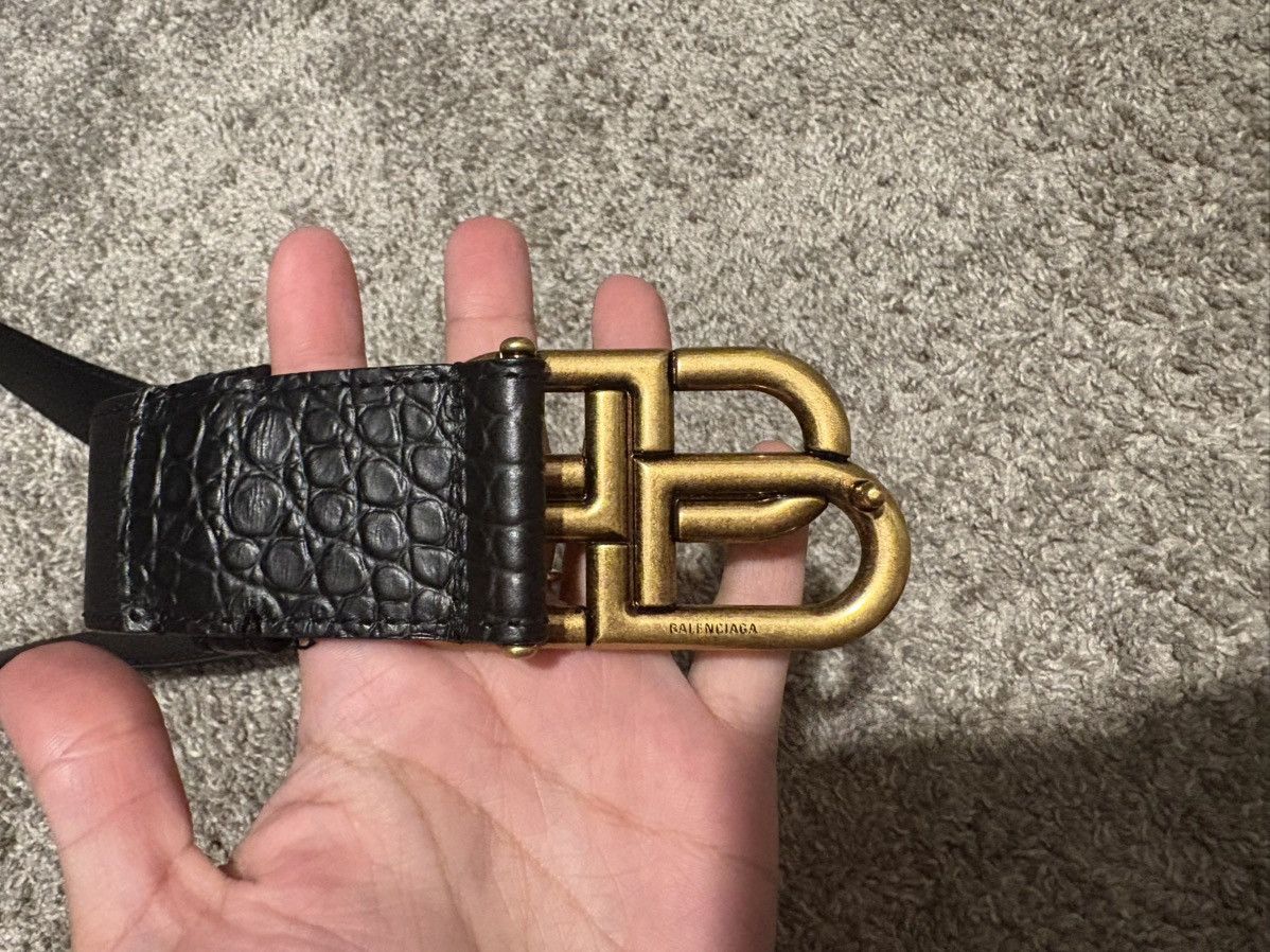 Balenciaga Balenciaga BB croc-effect leather waist belt Size ONE SIZE - 3 Thumbnail