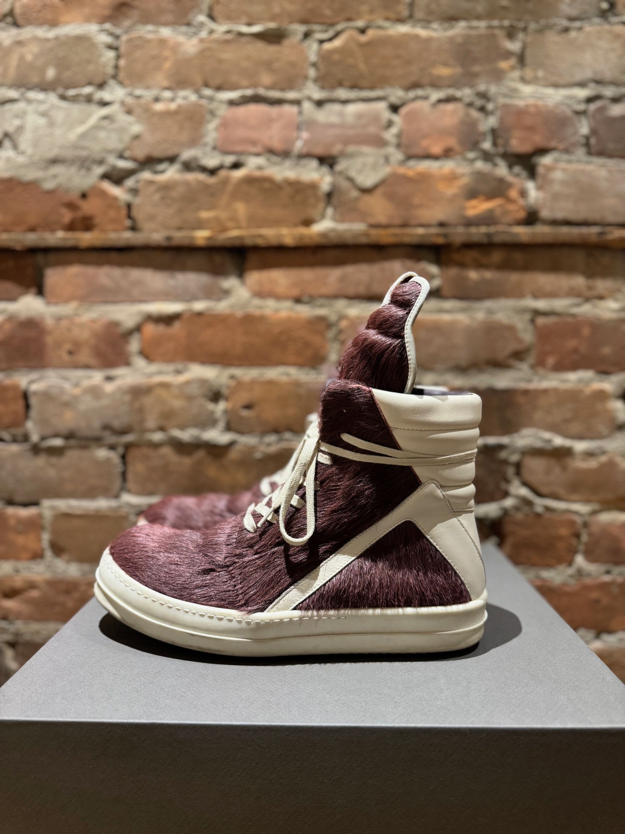 Rick Owens Rick Owens Mainline Geobasket — “Amethyst/Milk” pony hair Size US 9 / EU 42 - 7 Thumbnail
