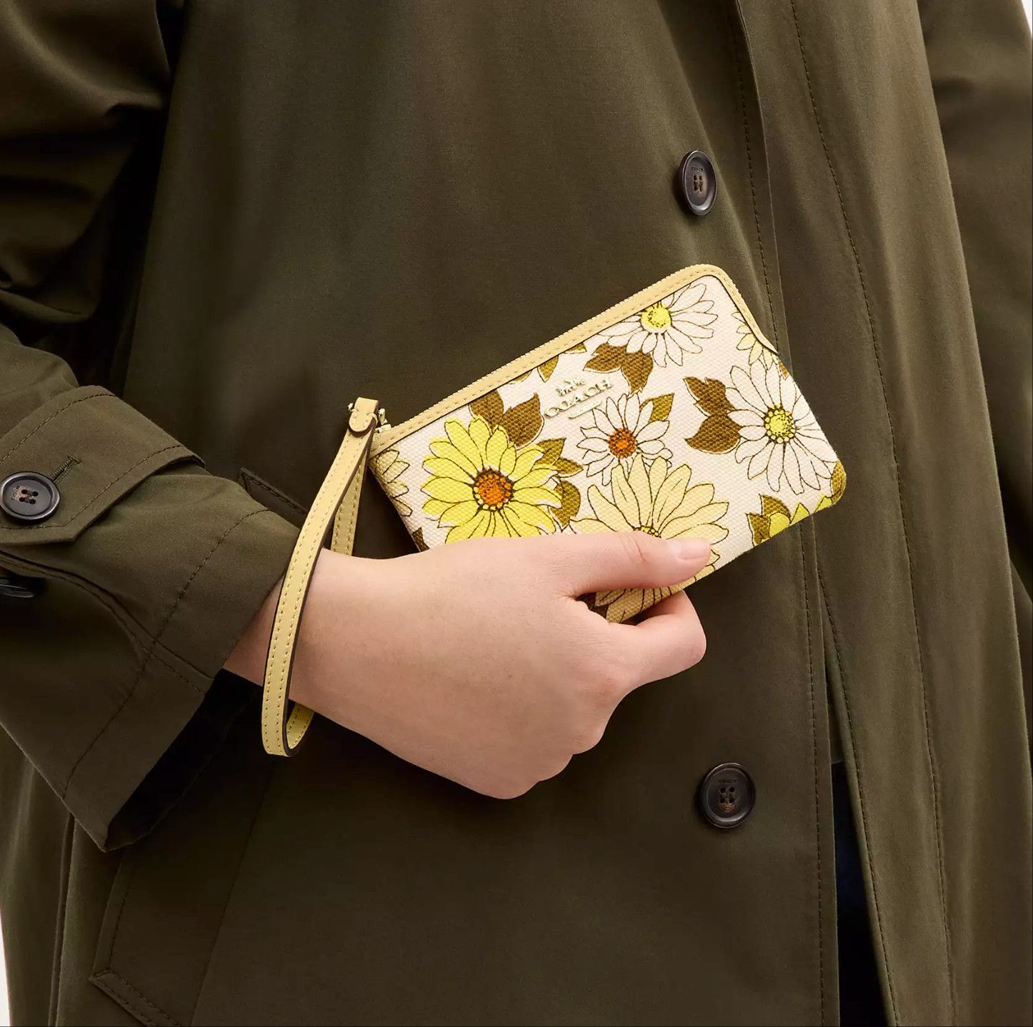 Coach Corner Zip Wristlet With Floral Print CEF83 Size ONE SIZE - 8 Thumbnail