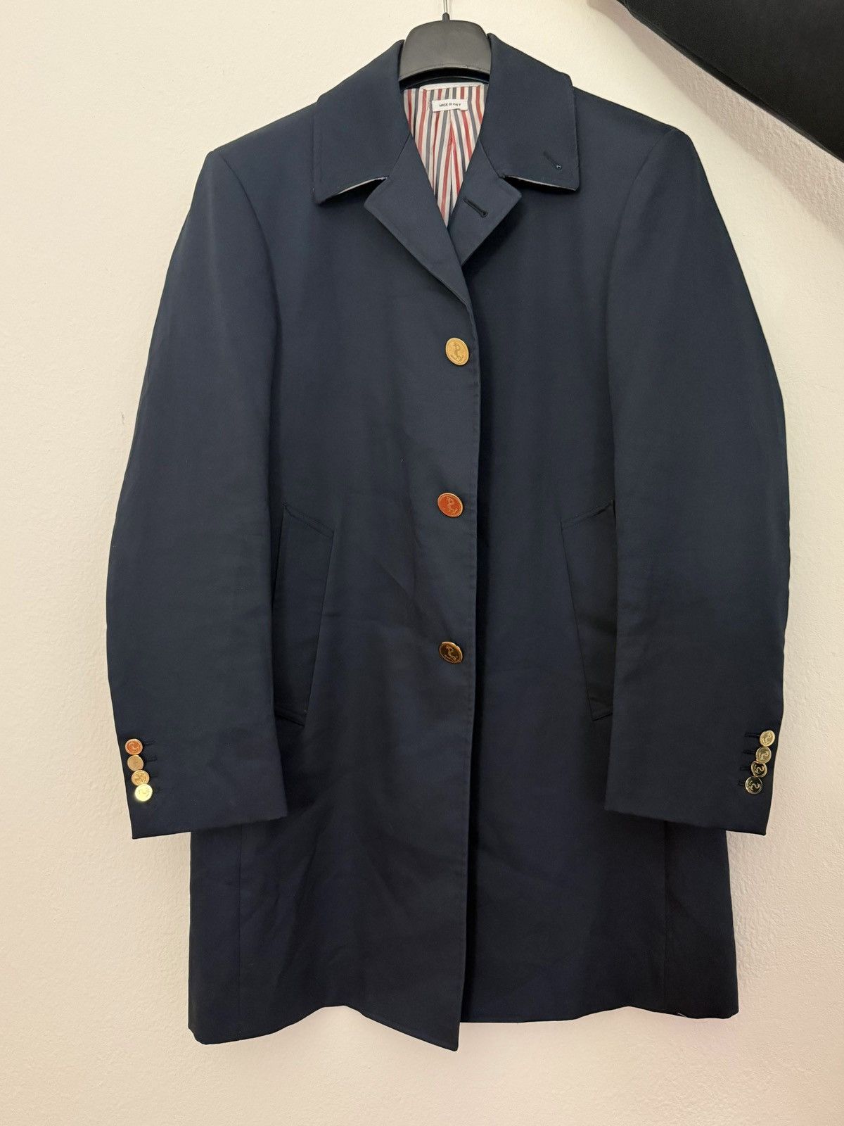 Thom Browne Thom Browne Navy Jacket – Signature Stripe Lining – Size 2 Size US M / EU 48-50 / 2 - 15 Thumbnail