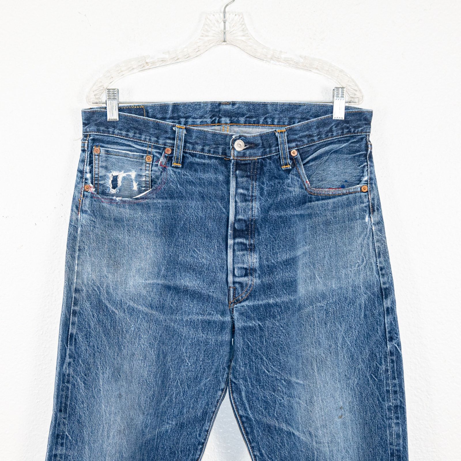 Levi's Vintage 90s Levi's 501XX 555 Valencia Selvedge Jeans Size US 34 / EU 50 - 2 Thumbnail