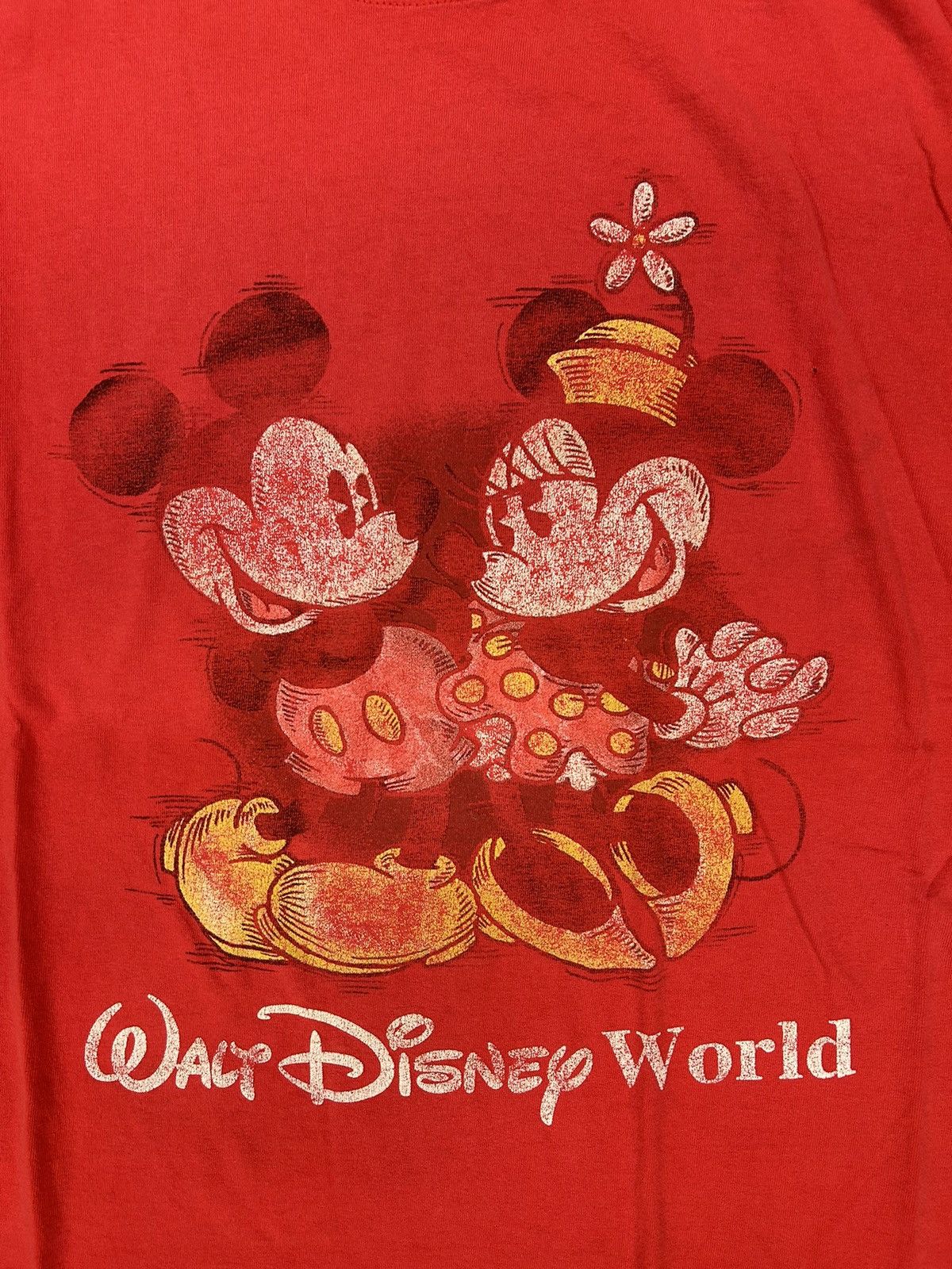 Disney × Mickey Mouse × Vintage Crazy Vintage 90s Essential Red Mickey Mouse Disney T-Shirt Size US XL / EU 56 / 4 - 2 Thumbnail