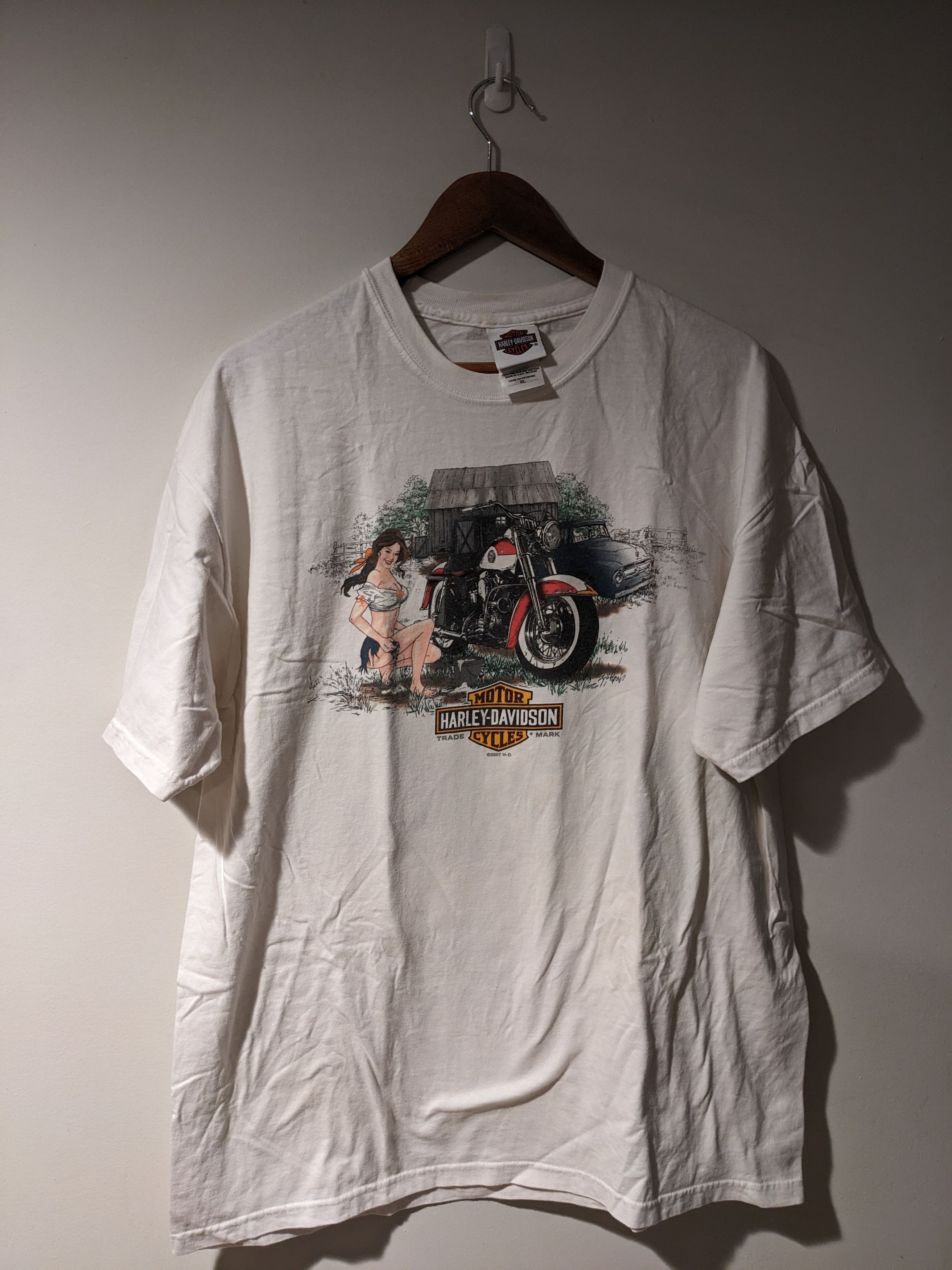 Harley Davidson × Vintage Vintage 2007 Harley Davidson Pin Up Girl X-Large T-Shirt Size US XL / EU 56 / 4 - 1 Thumbnail