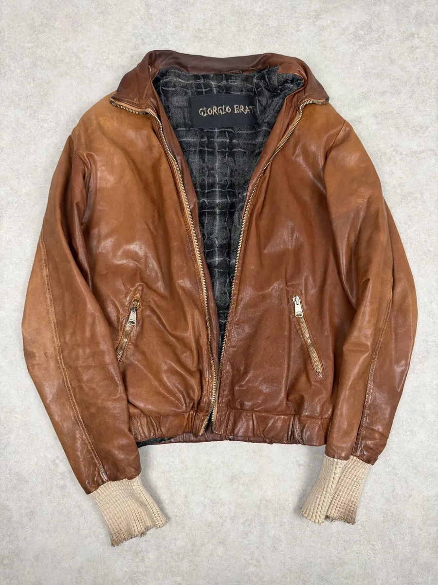 Giorgio Brato 2000s Giorgio Brato Brown Leather Jacket Size US M / EU 48-50 / 2 - 6 Thumbnail