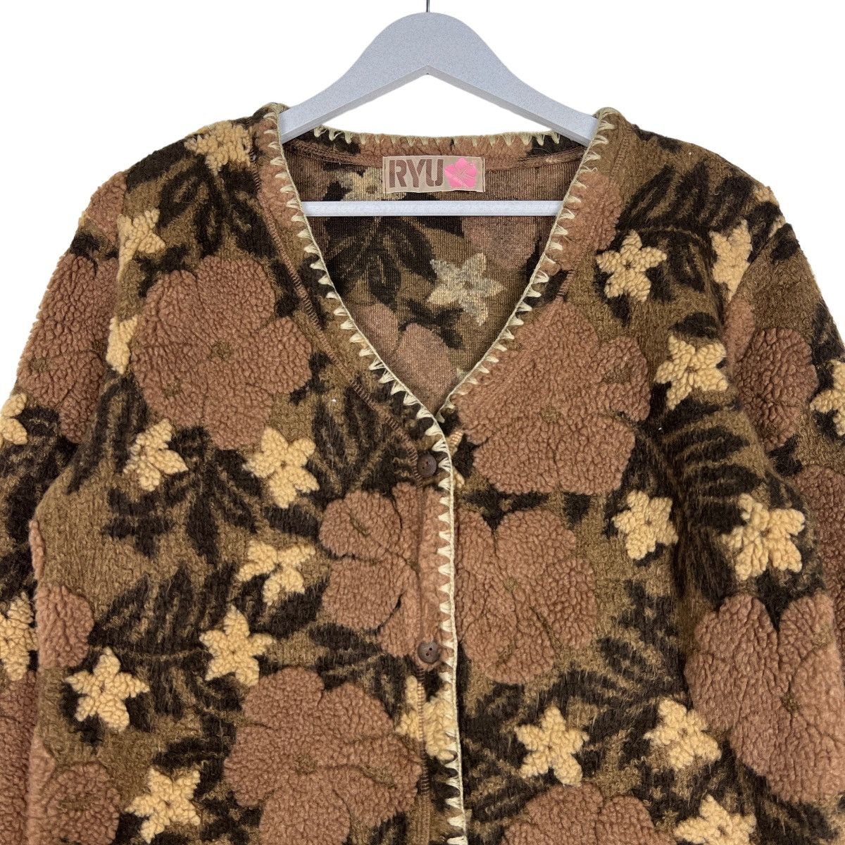 Japanese Brand 🔥 RYU FLOWER FLEECE JACKET Size US M / EU 48-50 / 2 - 3 Thumbnail