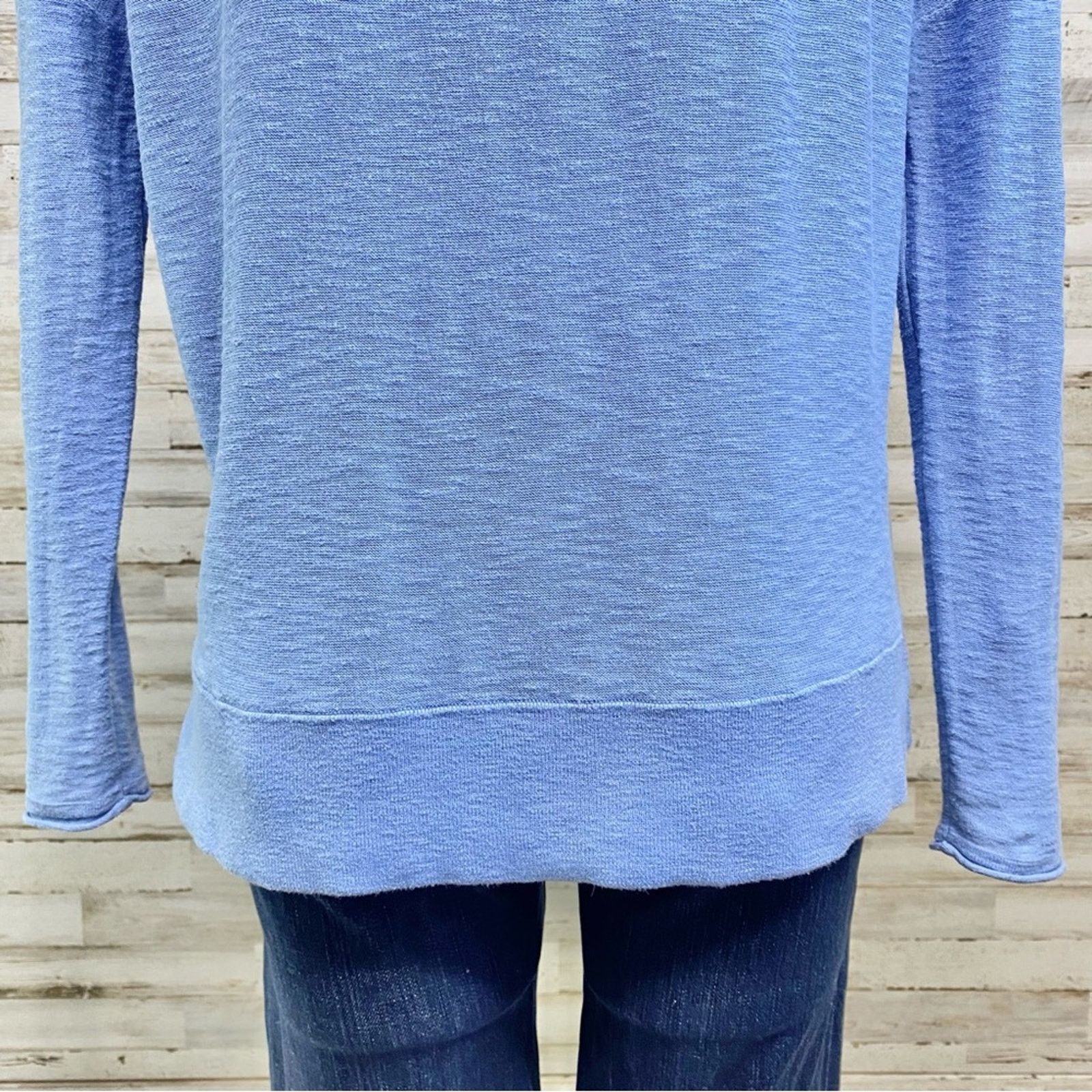 Vince Vince Slub Knit High Low Cotton Top Sz XS Blue Dolman Sleeve Size XS / US 0-2 / IT 36-38 - 12 Thumbnail