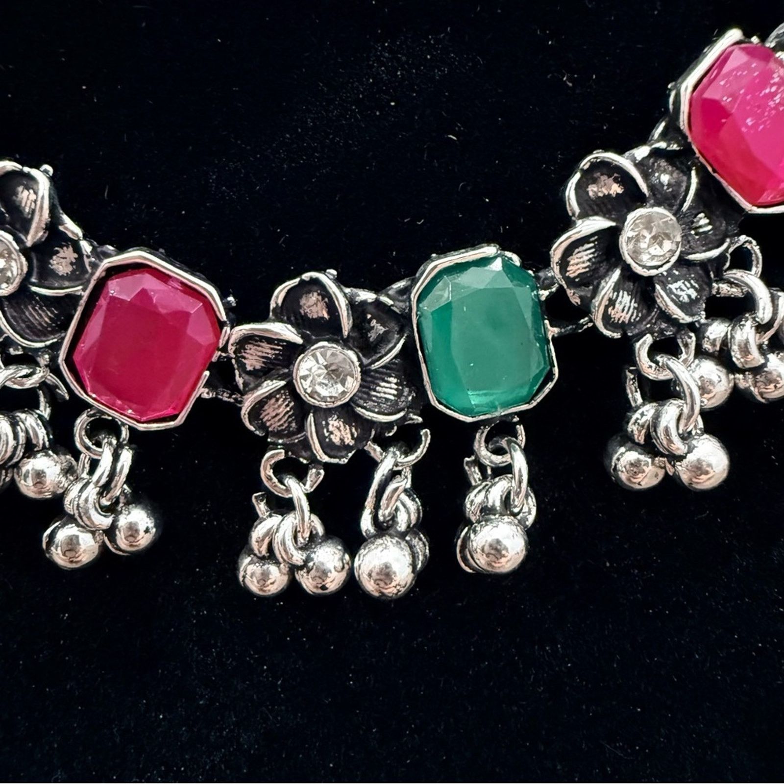 & Other Stories Oxidized Silver Plated Floral Necklace and Earring Set Size ONE SIZE - 3 Thumbnail