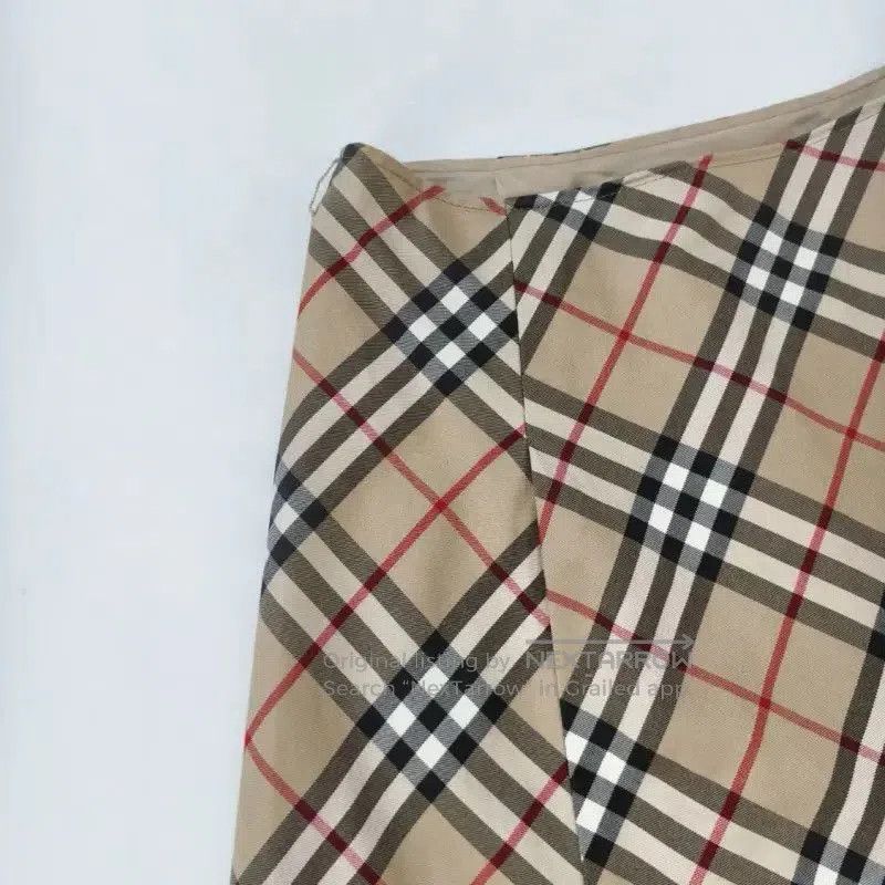 Burberry Burberry Summer Khaki Cotton Check Skirt. Size 23" - 3 Thumbnail