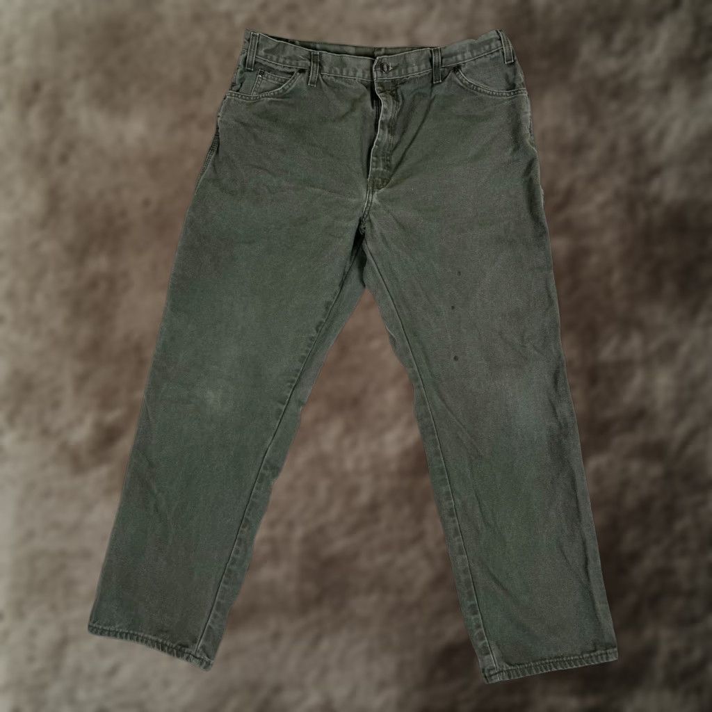 Dickies VINTAGE Dickies Carpenter Pants Size 38x32 Workwear Mens Green Canvas 90s Grunge USA Size US 38 / EU 54 - 1 Thumbnail
