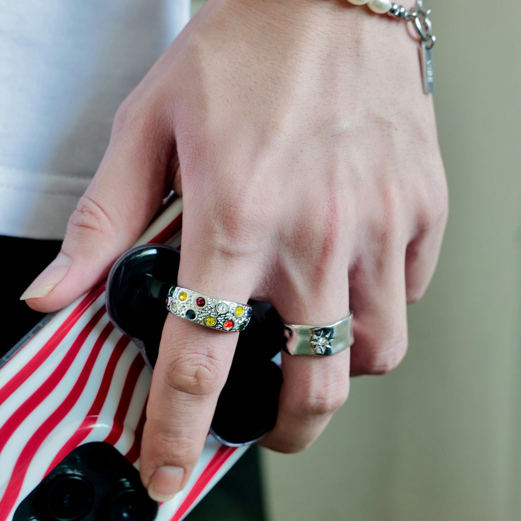 Jewelry Punk Jewelry Rings Open Size Chrome Ring (Size 7-13) Size ONE SIZE - 1 Thumbnail