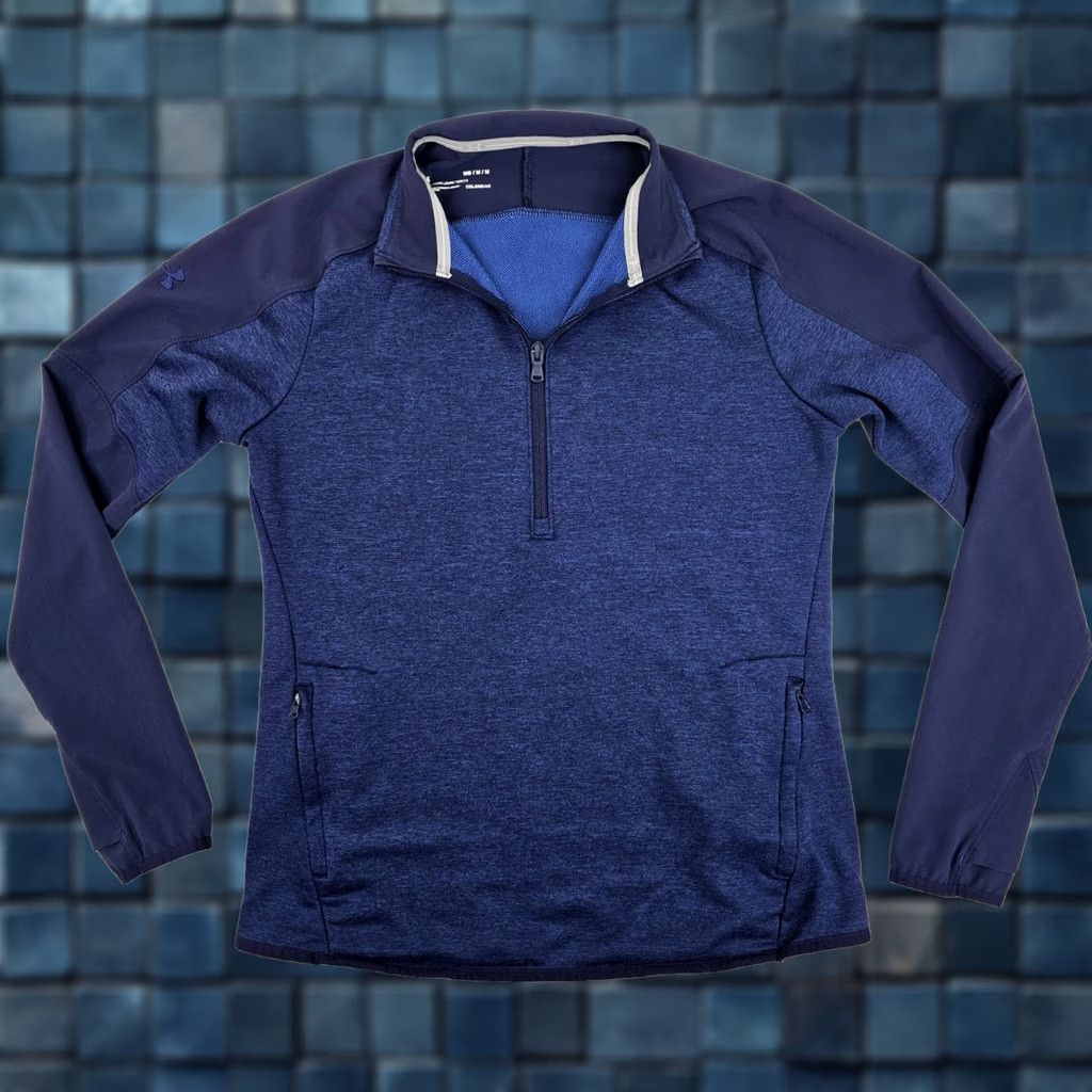 Under Armour Under Armour 1/4 Zip Pullover Loose ColdGear Men M Heathered Blue EUC Shirts Size US M / EU 48-50 / 2 - 1 Thumbnail