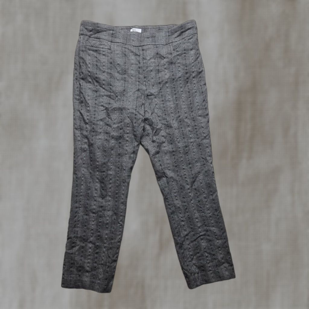 Vintage KIM ROGERS Women's Pants Gray Plaid Pull On Elastic Waist Size 16S Size 38" / US 16 / IT 52 - 1 Thumbnail