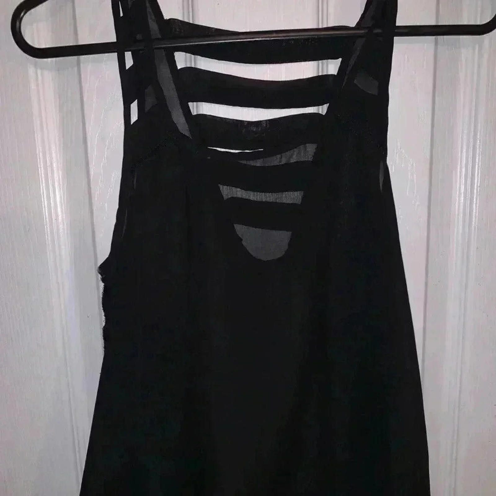 Designer Chic Black Sleeveless Top with Stylish Straps Size S / US 4 / IT 40 - 2 Thumbnail