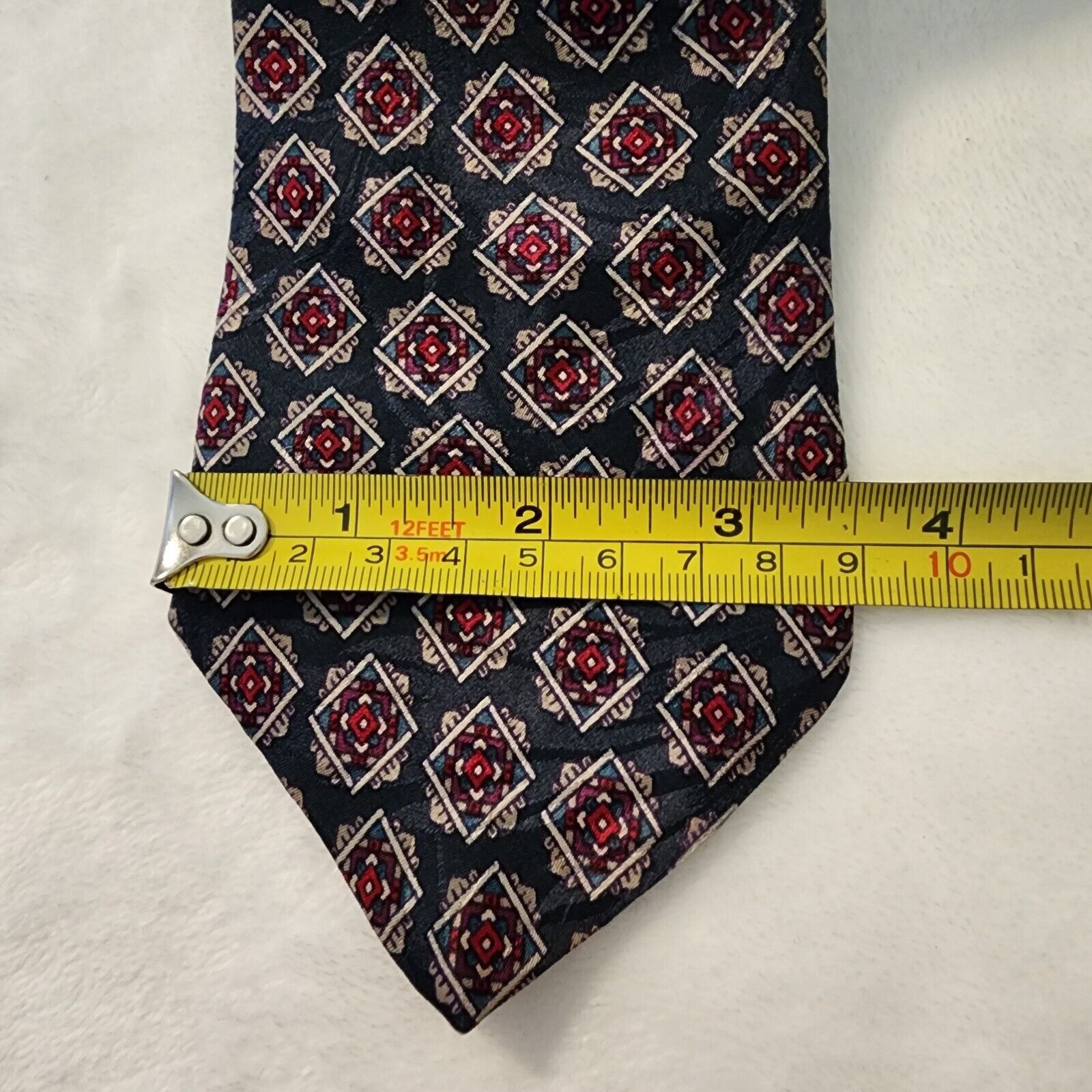 Bert Pulitzer Vintage Bert Pulitzer Silk Diamond Red Neck Tie Made in USA Size ONE SIZE - 3 Thumbnail