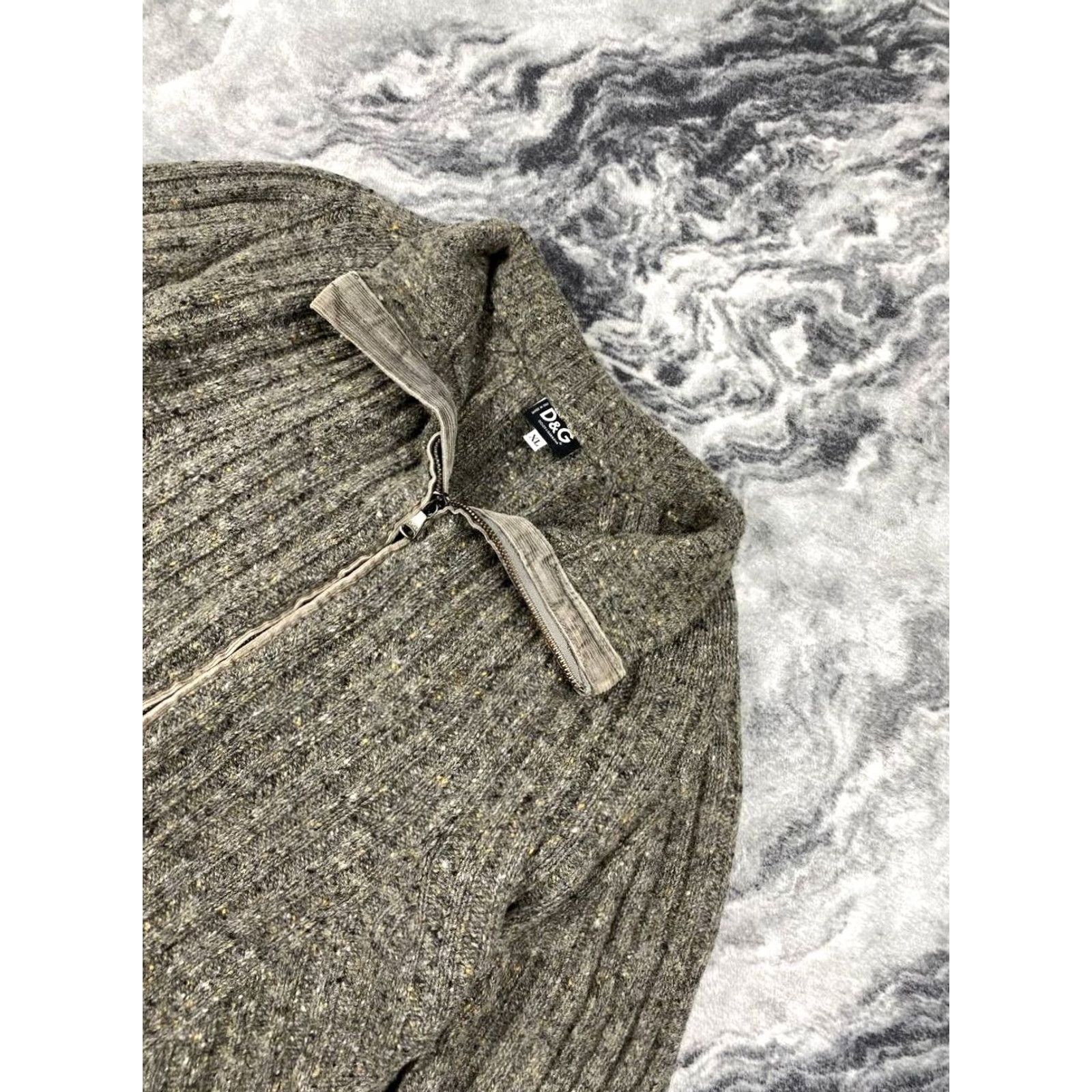 Dolce & Gabbana VINTAGE Dolce&Gabbana Knit Sweater Full Zip Men M Gray Wool Logo Size US M / EU 48-50 / 2 - 2 Thumbnail