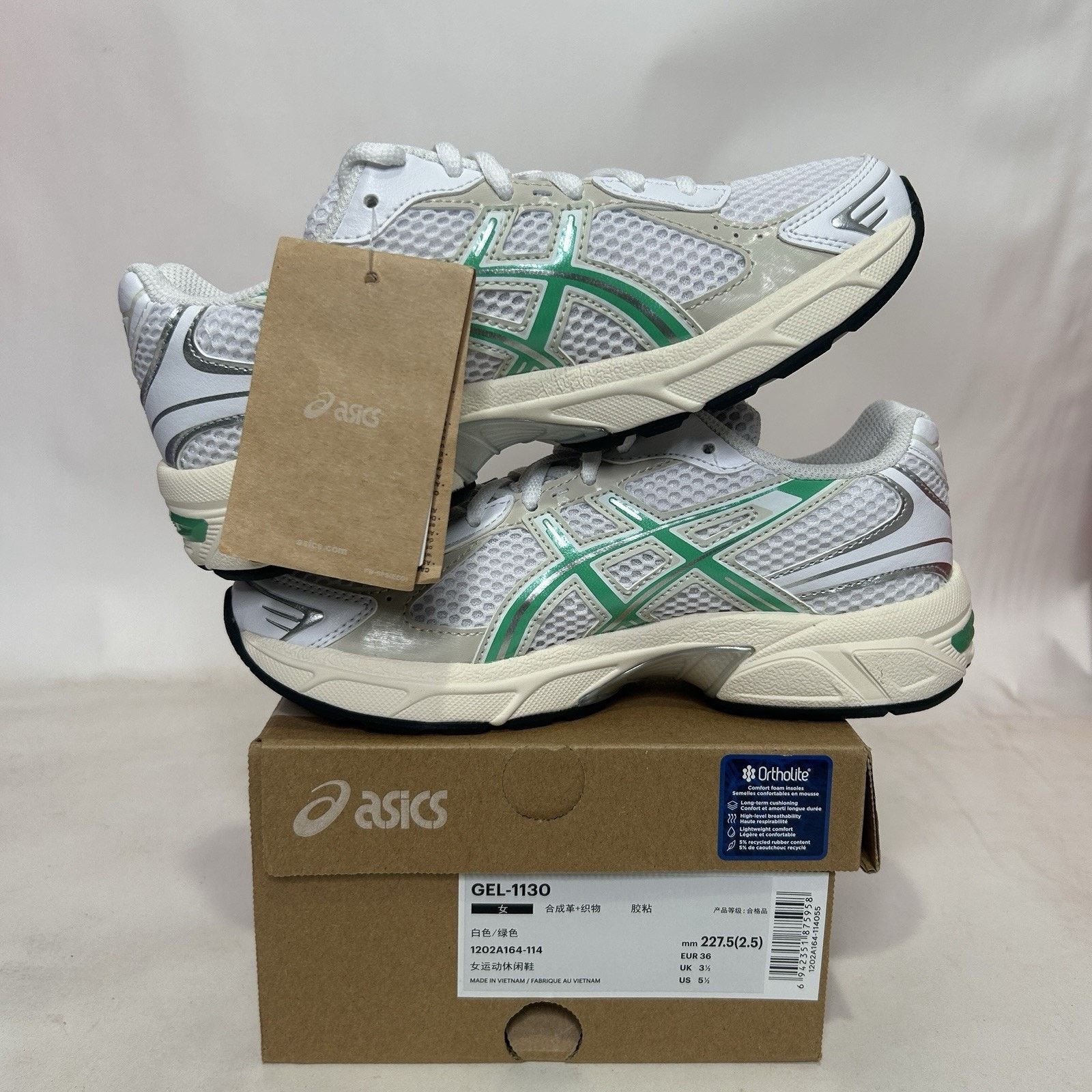 Asics ASICS Gel-1130 “White Malachite Green” Size US 5.5 / IT 35.5 - 3 Thumbnail