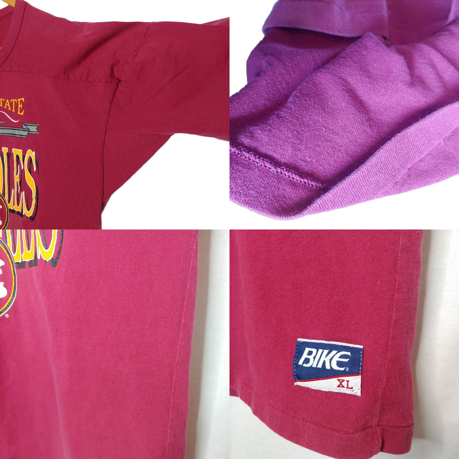 Vintage VINTAGE Bike Florida State University Seminoles Shirt XL Red Single Stitch V-Neck Mens Size US XL / EU 56 / 4 - 8 Thumbnail