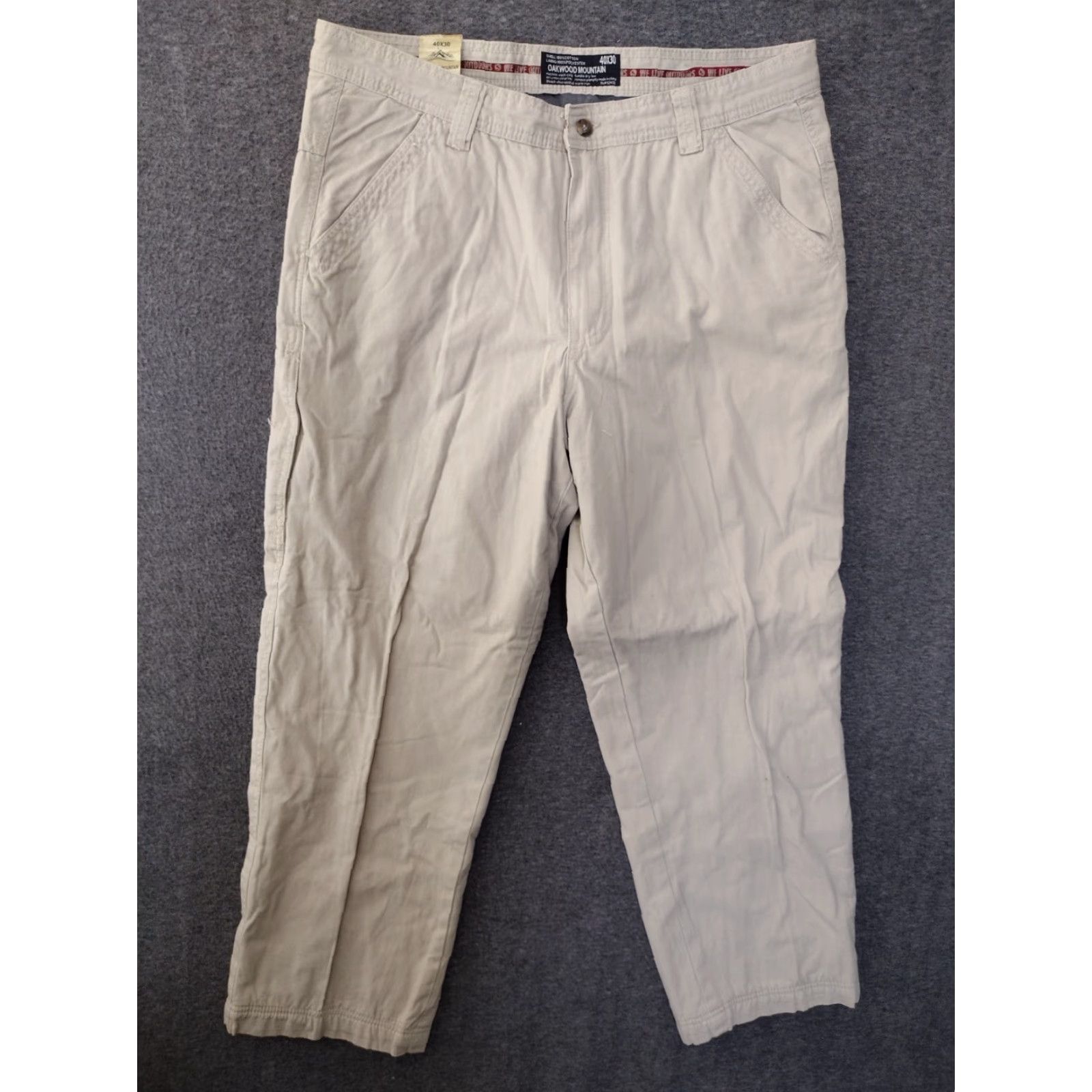 Vintage Oakwood Mountain Khakis Pants Mens 40x40 Tan Cotton Relaxed Fit Casual 90s Theme Mens Size US 40 / EU 56 - 2 Thumbnail
