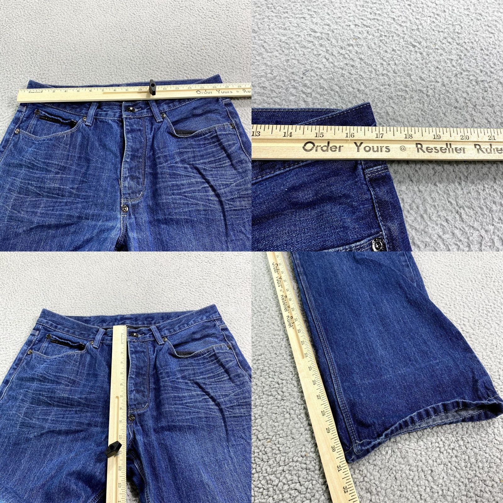 Sean John VINTAGE Sean John Jeans Mens 34x31 Blue Straight Leg Denim Hip Hop 90s Leather Jeans Size US 34 / EU 50 - 8 Thumbnail