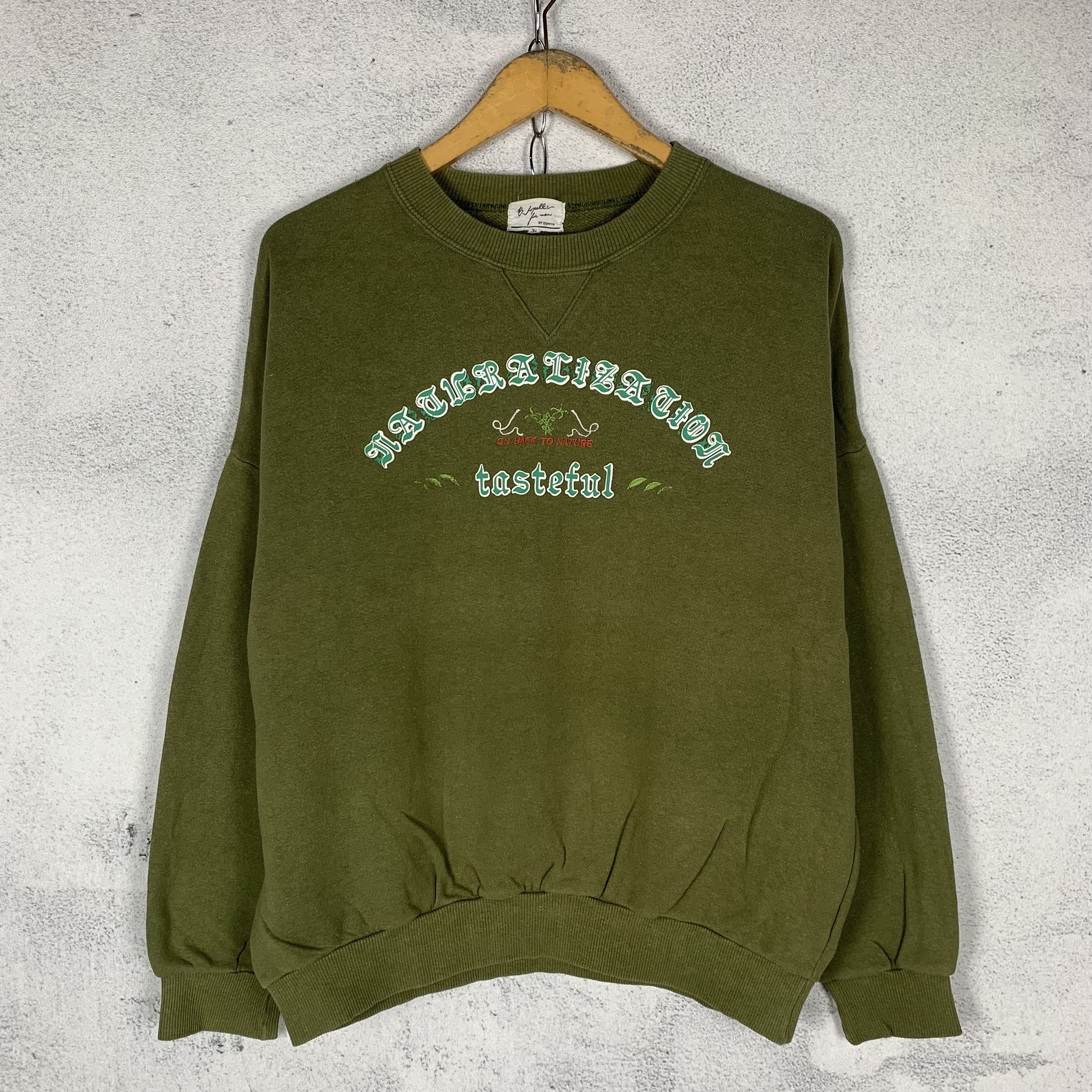 Vintage Vintage B.Jopelle Egyptn 31 Olive Green Sweatshirt Crewneck Size US L / EU 52-54 / 3 - 1 Thumbnail