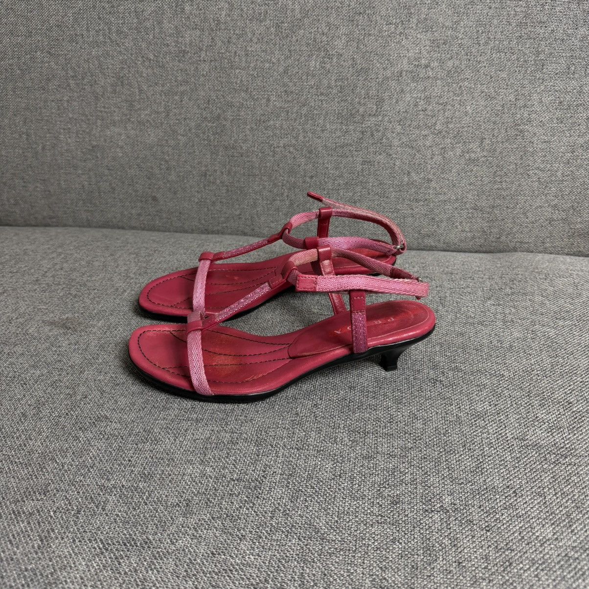 Prada 00s Prada Sport T Bar Strap Kitten Heels in Pink 36 Size US 6.5 / IT 36.5 - 5 Thumbnail