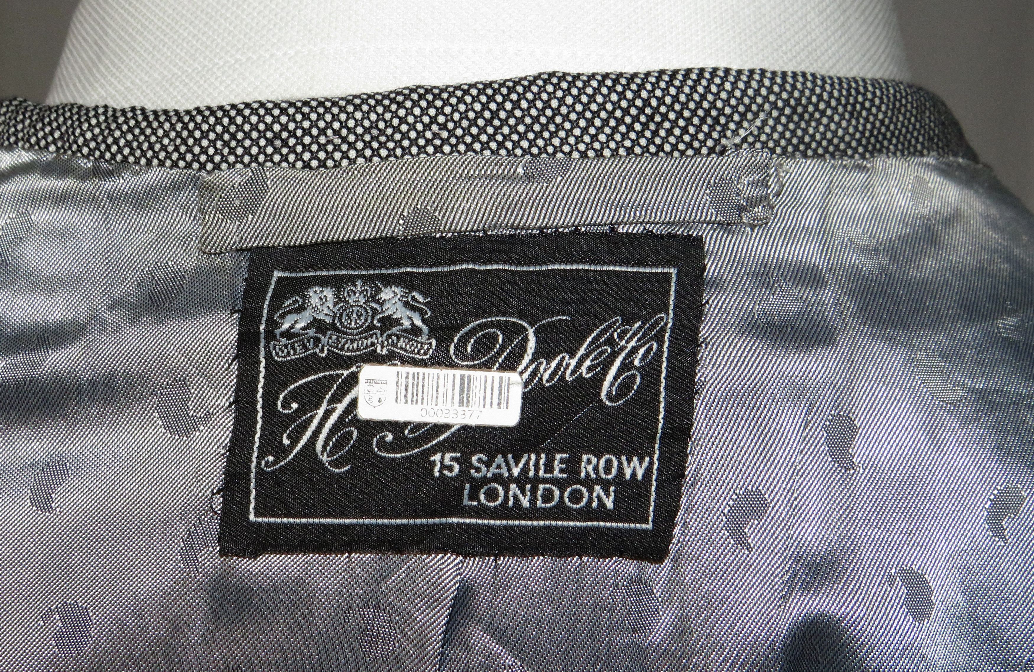 Henry Poole × Savile Row Bespoke Gray Birdseye Two Button Sport Coat Size 46R - 16 Thumbnail