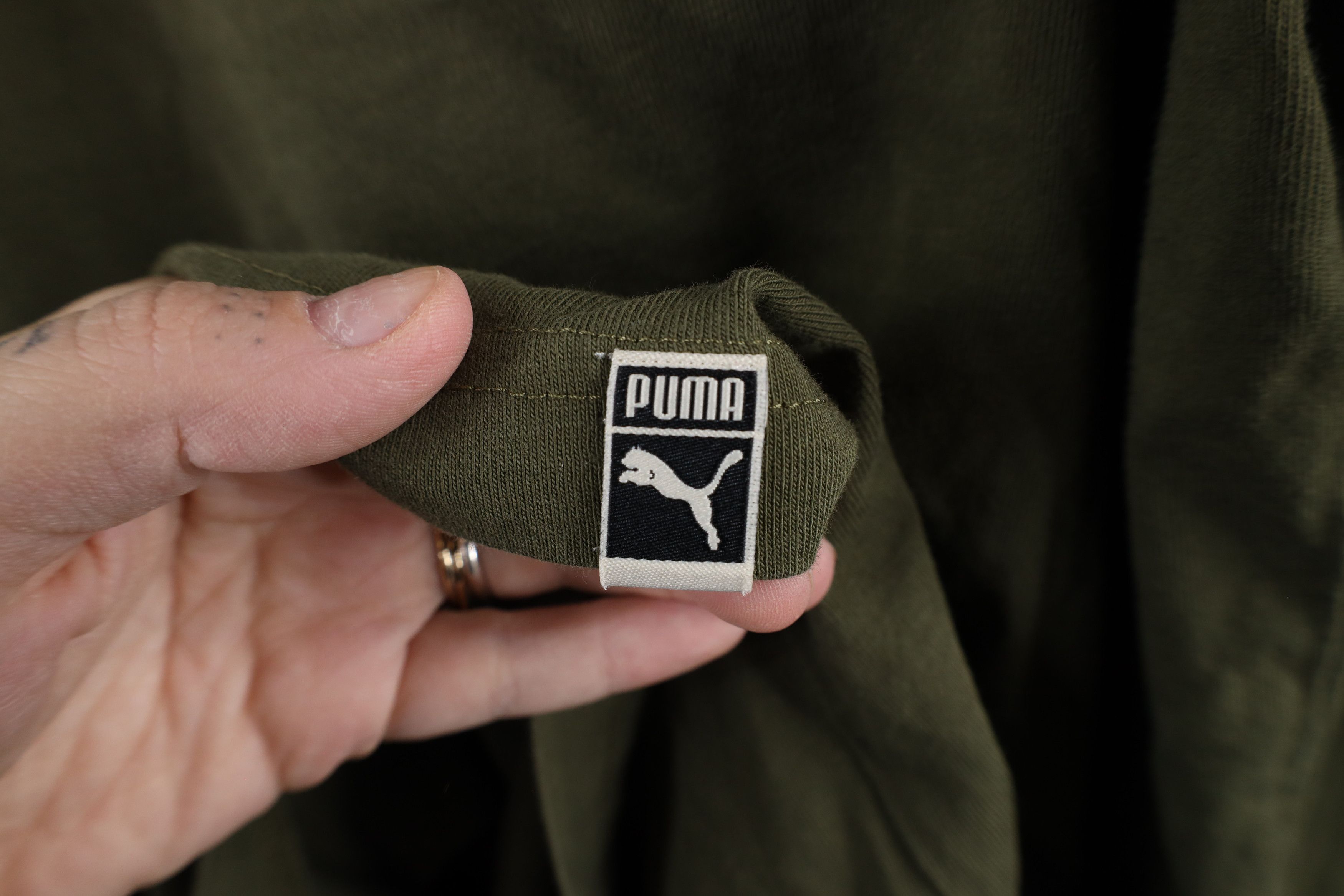 Puma × Vintage Vintage 90s Puma Out Long Sleeve Turtleneck T-Shirt Olive Size US XL / EU 56 / 4 - 7 Thumbnail