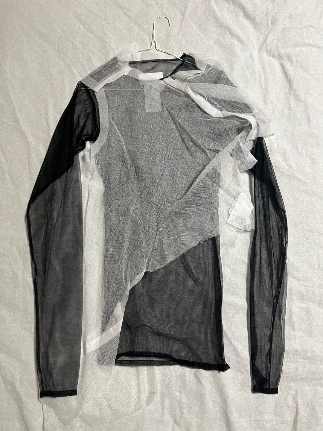 Maison Margiela mesh layered long sleeve t shirt / black white Size US M / EU 48-50 / 2 - 3 Thumbnail