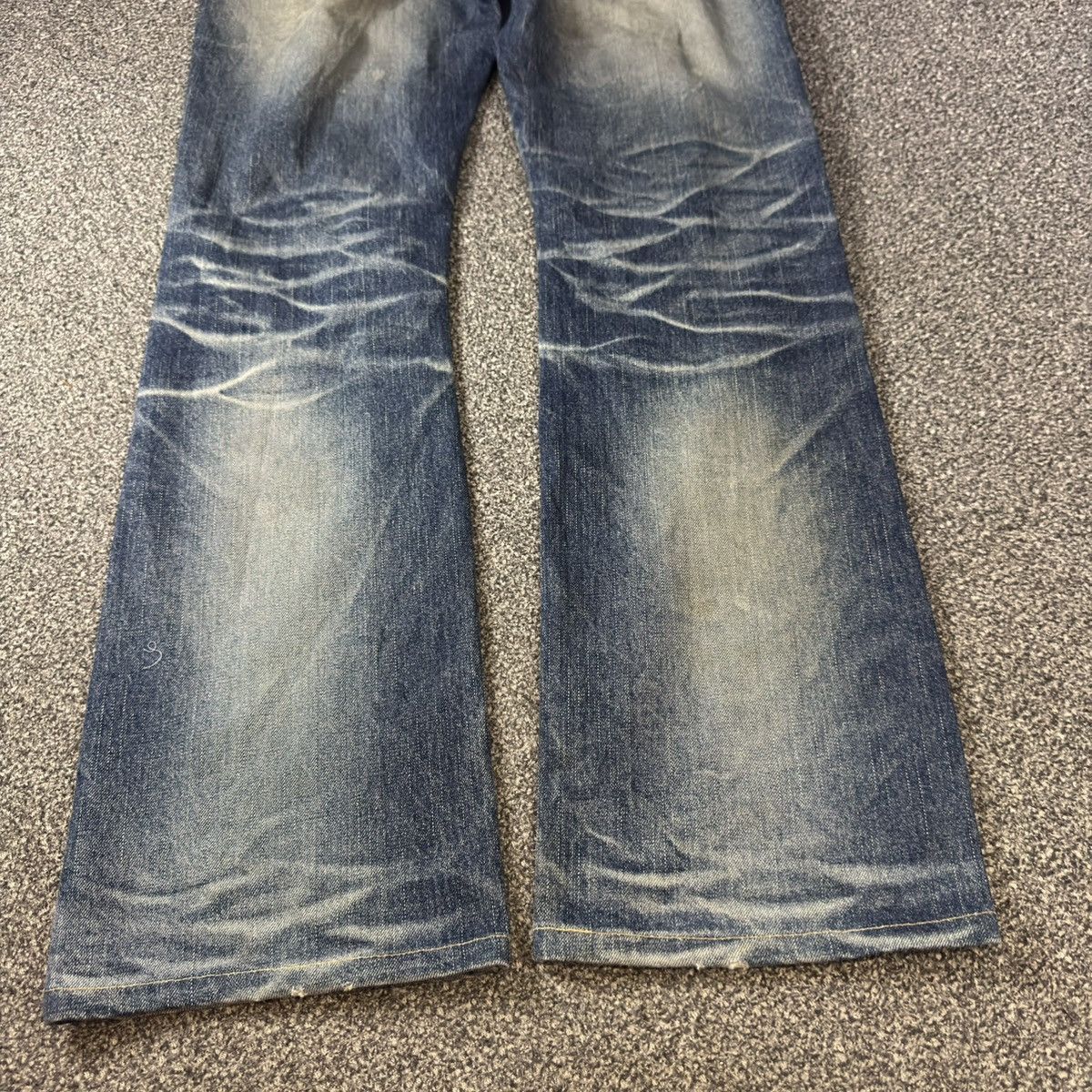 Tornado Mart Flared 🔥🇯🇵 Vintage 90s Diggity Distressed Whisker Jeans Denim Size US 32 / EU 48 - 16 Thumbnail