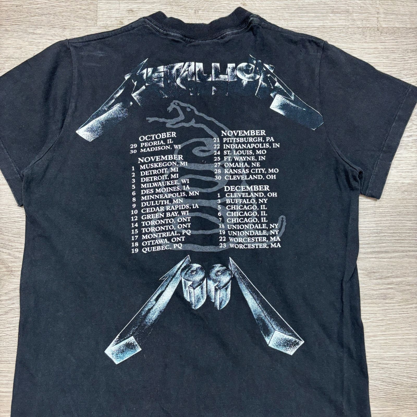 Band Tees × Metallica × Vintage VTG 90s Metallica 1991 Black Album Faces Tour Shirt Men's M Size US M / EU 48-50 / 2 - 4 Thumbnail