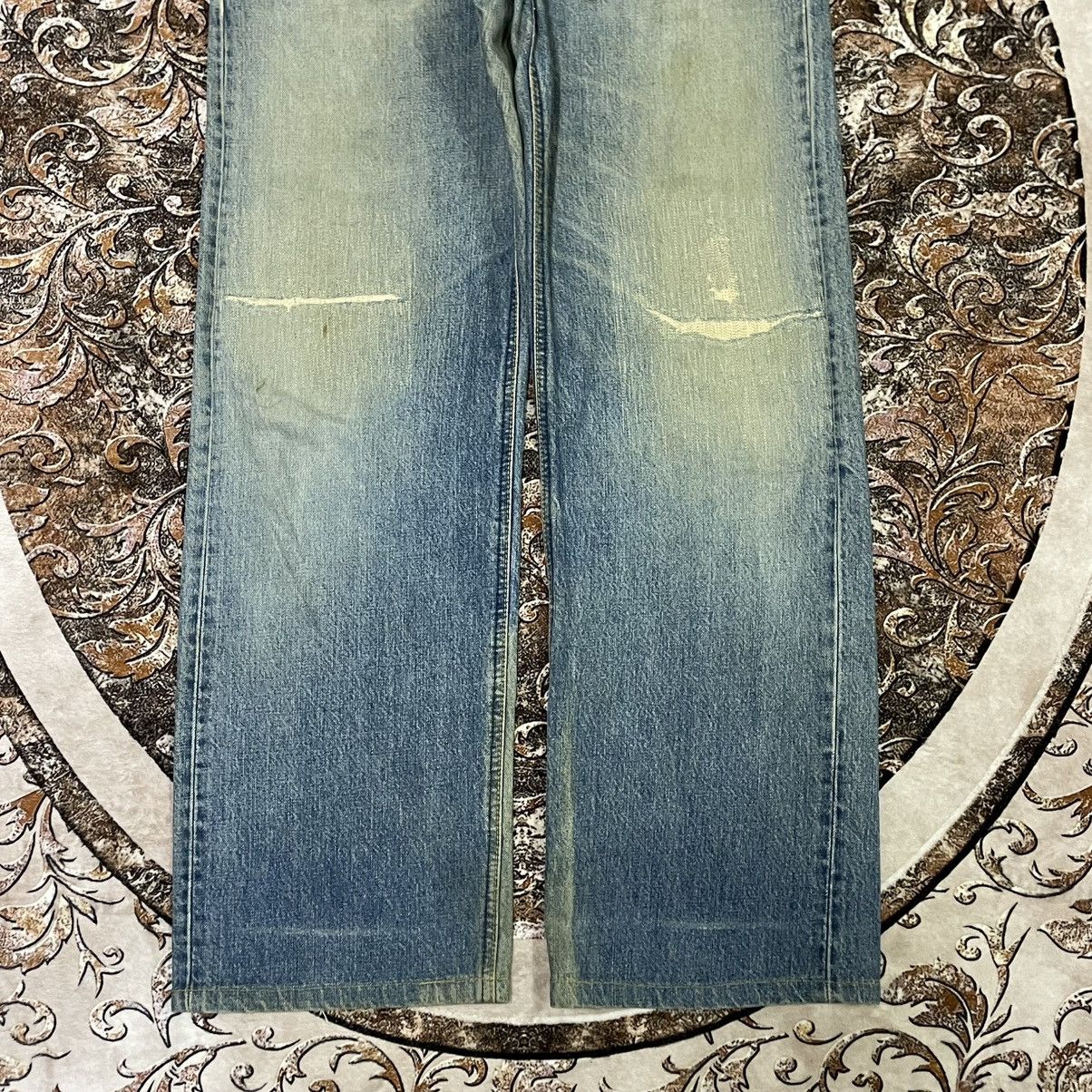Lee 🔥Vintage Lee Riders Washed Ripped Distress Selvedge Jeans Size US 31 - 3 Thumbnail