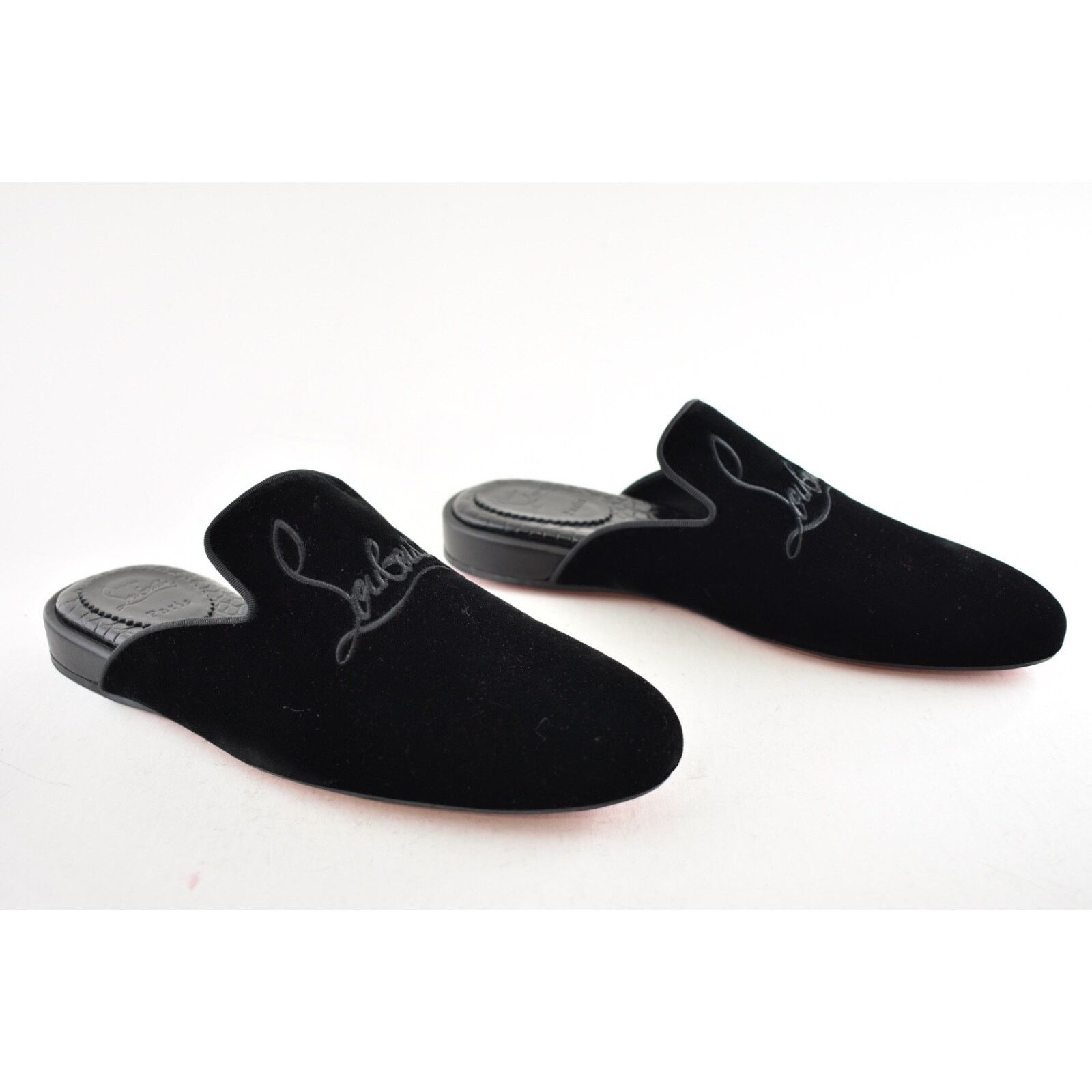 Christian Louboutin Christian Louboutin Navy Coolito Velvet Backless Loafer Size US 9 / EU 42 - 4 Thumbnail