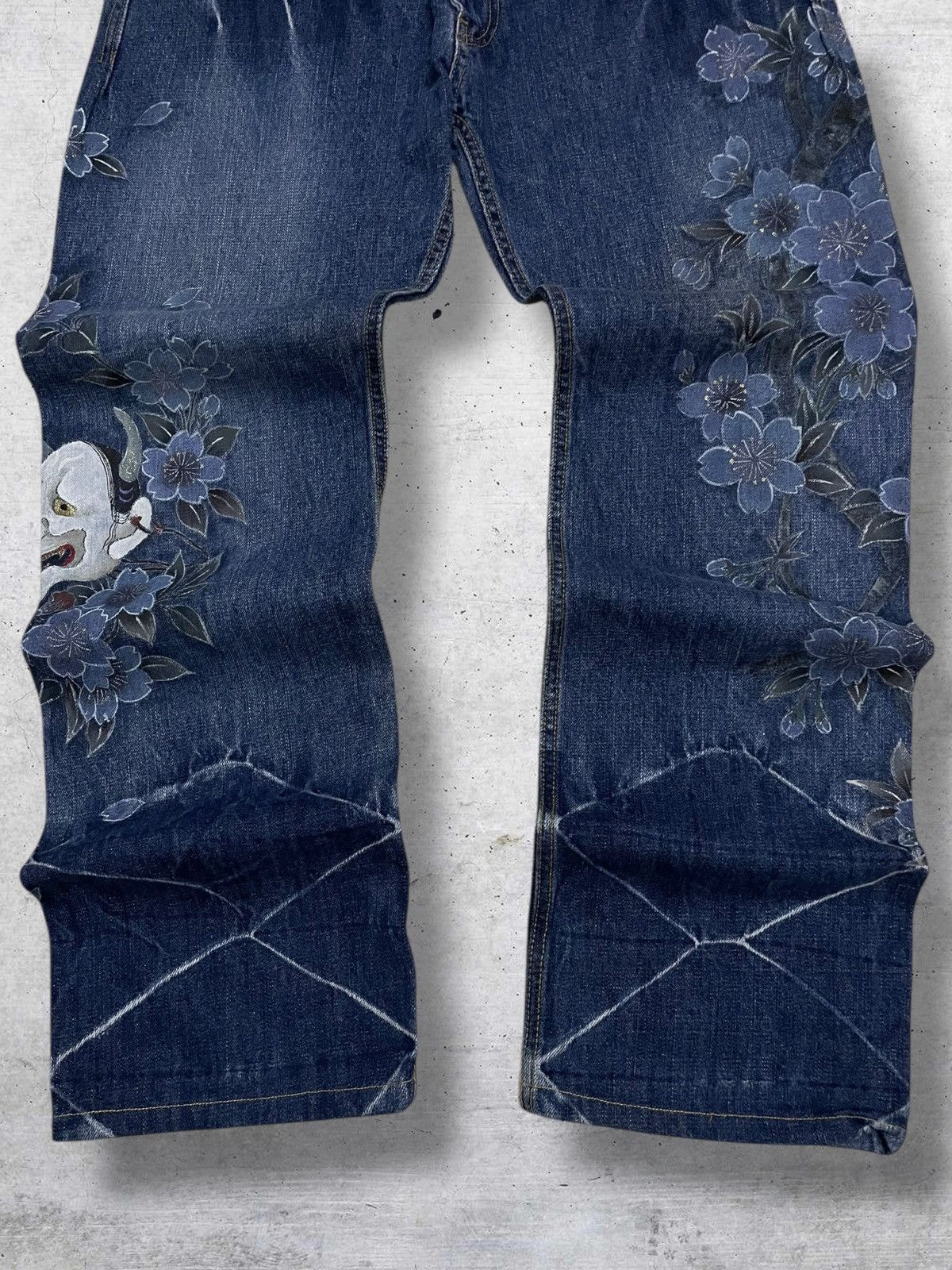 Beauty Beast OG VINTAGE SATANIC FACE FULLPRINT TRADITIONAL JAPAN DENIM Size US 34 / EU 50 - 3 Thumbnail
